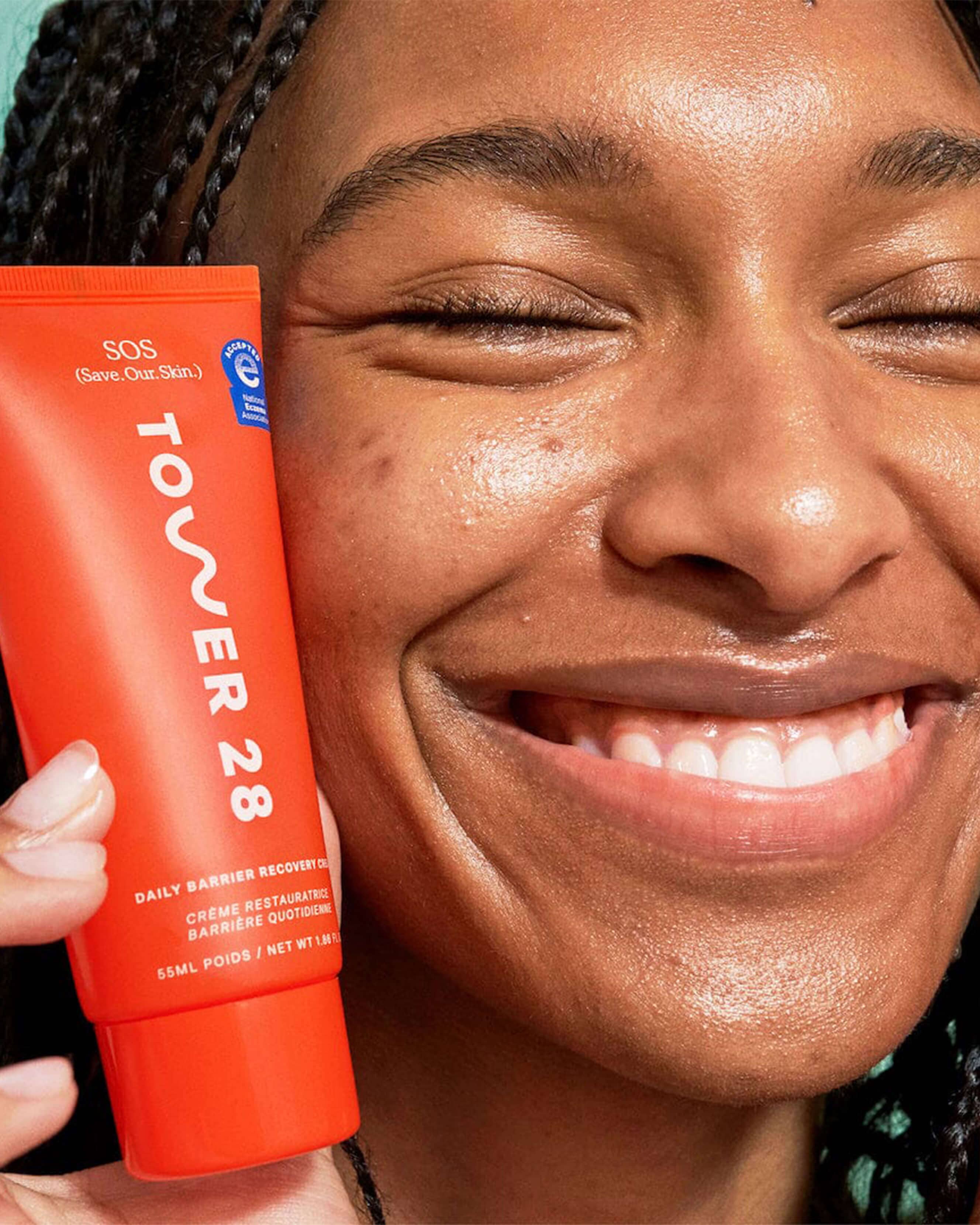 SOS Daily Barrier Recovery Cream for Dry, Sensitive Skin - Hydrating Moisturizer with Ceramides & Hyaluronic Acid - Perfect for Nighttime Skincare Routine & Post-Procedure Care