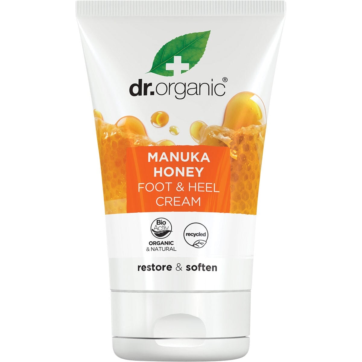Dr Organic Foot & Heel Cream with Manuka Honey - Intensive Moisturizing & Repairing for Dry, Cracked Feet - Perfect for Pedicures, Daily Foot Care & Overnight Treatment