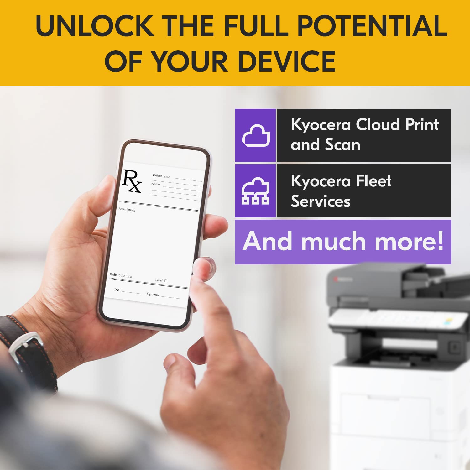 KYOCERA ECOSYS MA5500ifx All-in-One Monochrome Laser Printer - Print, Copy, Scan, Fax - 57 ppm High Speed, 1200 dpi Fine Resolution, Gigabit Ethernet, HyPAS Capable, 7-inch Touchscreen, 512 MB Memory - Perfect for Office & Small Business Document Management