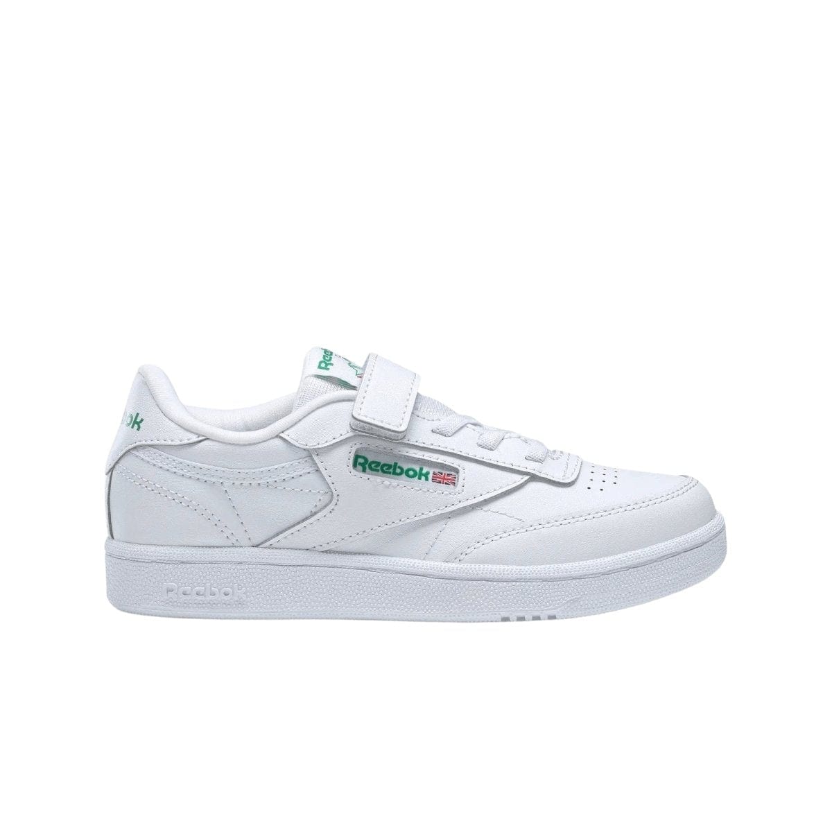 Reebok Kids Club C Sneakers - White/Glen - Comfortable & Durable Athletic Shoes for Boys & Girls - Perfect for Running, School & Casual Wear