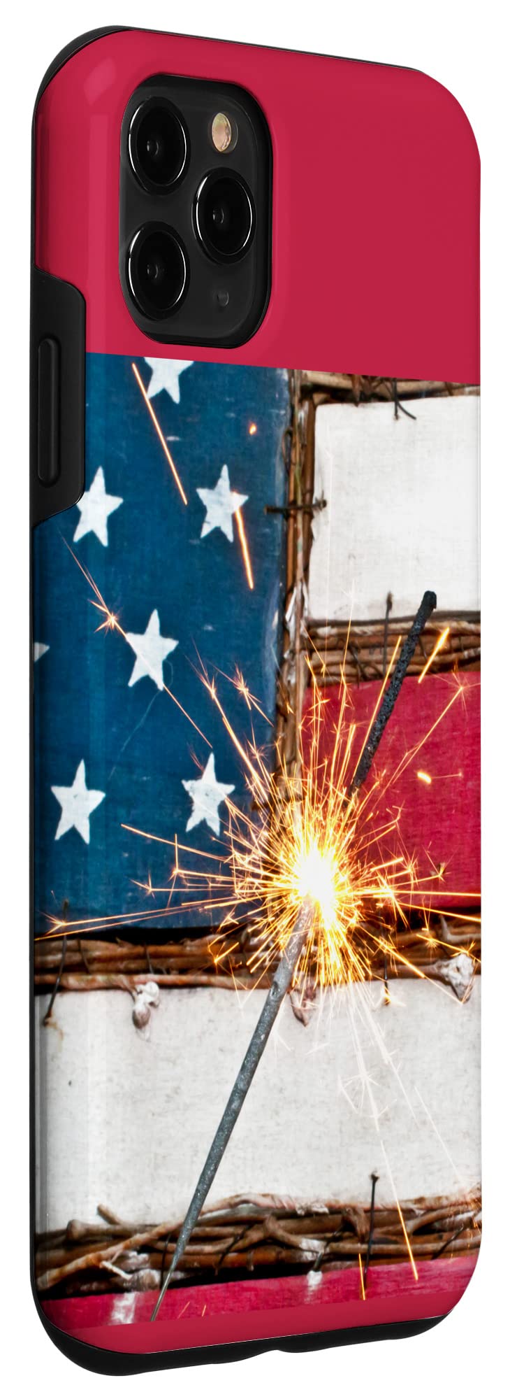 iPhone 11 Pro Max Case with 4th of July Fireworks & American Flag Design - Patriotic Phone Cover for Independence Day Celebrations, Parties & Summer Festivals