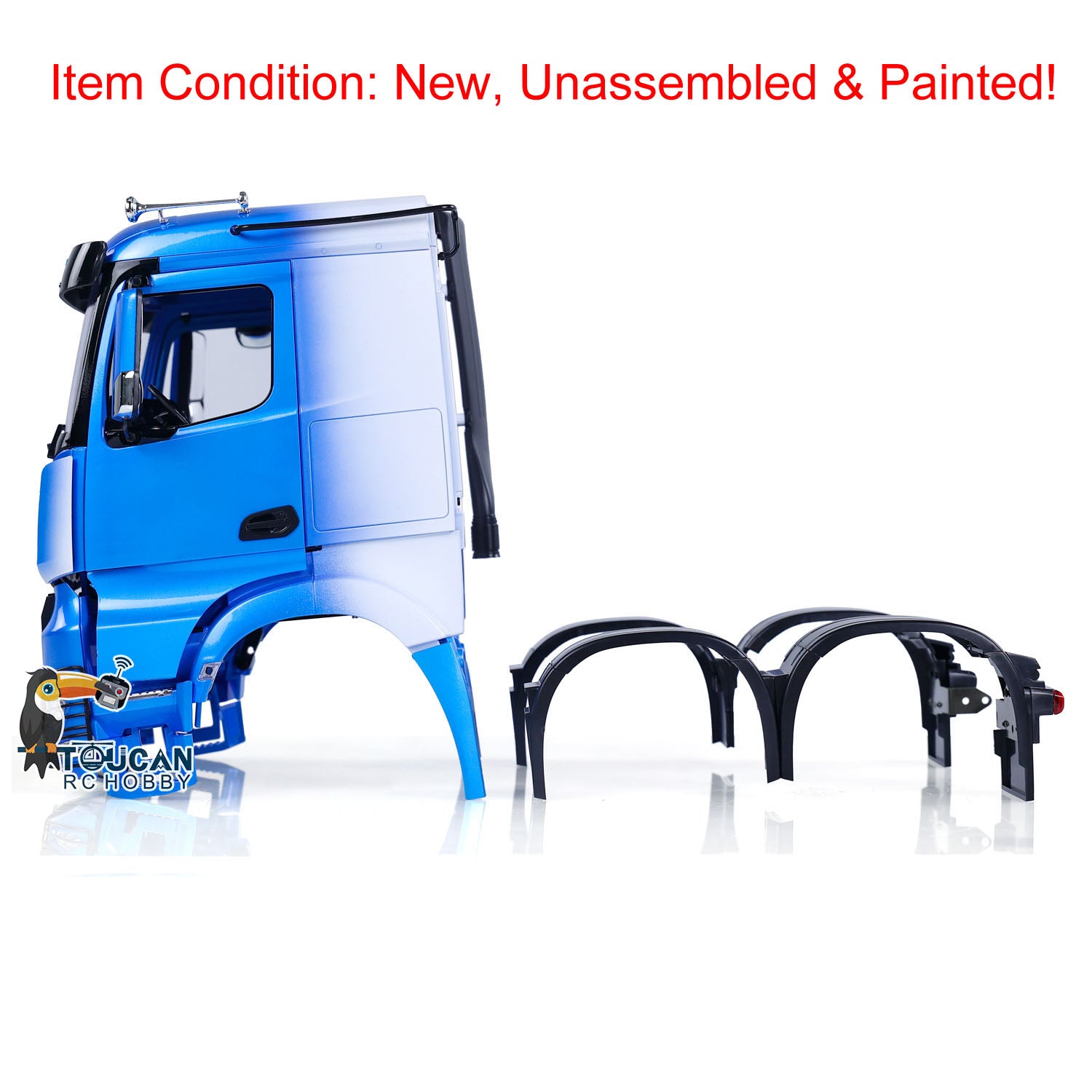 1/14 Scale Plastic Painted Cabin Body Shell Set for 6x6 RC Tractor Truck | Compatible with 6X4 Electric Radio Controlled Vehicles | Hobby Model K3363 Kit | Perfect for Off-Road Racing and DIY RC Car Projects
