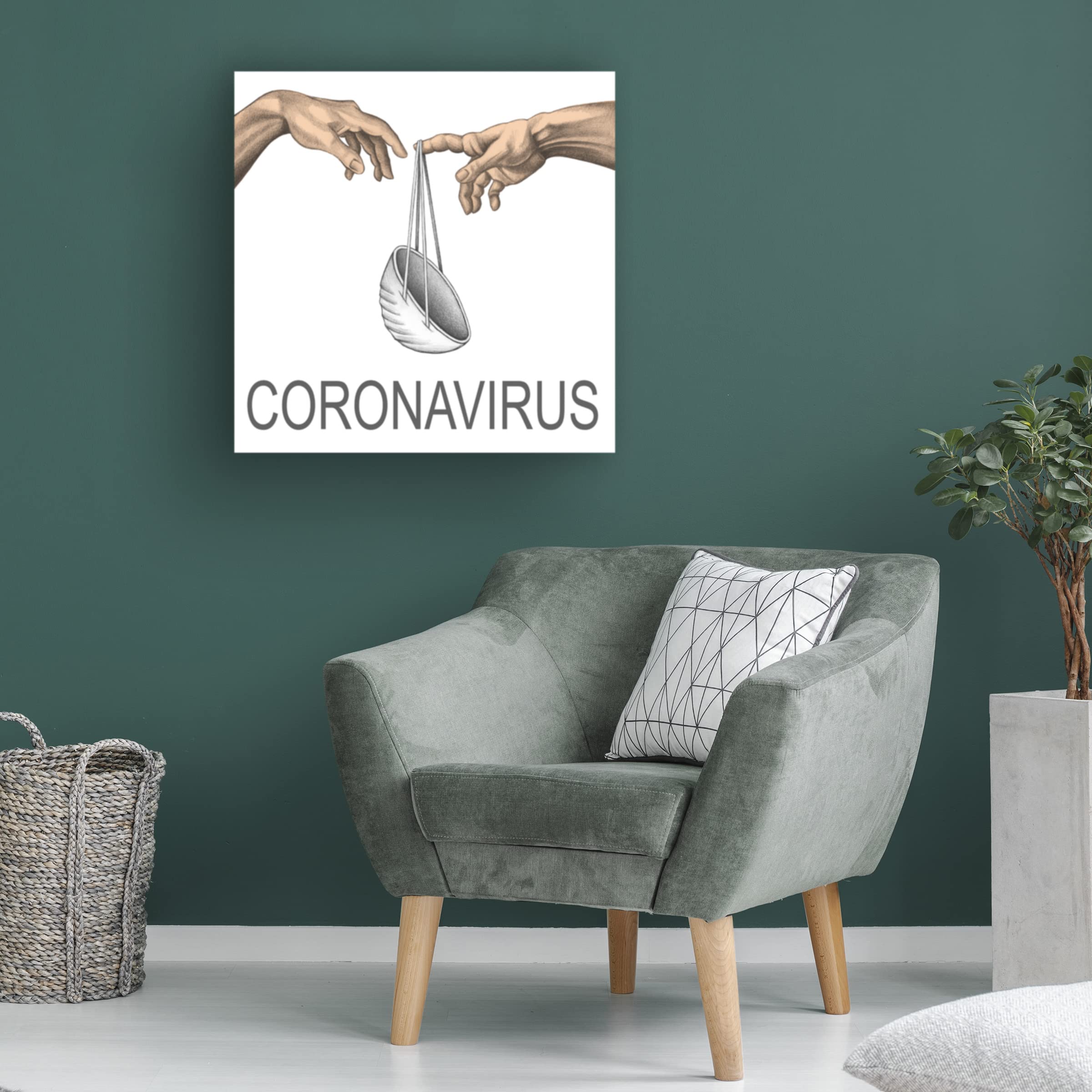 Ben Heine 'Coronavirus' Canvas Wall Art Print - Modern Abstract Painting for Home & Office Decor - Perfect for Living Room, Bedroom or Workspace