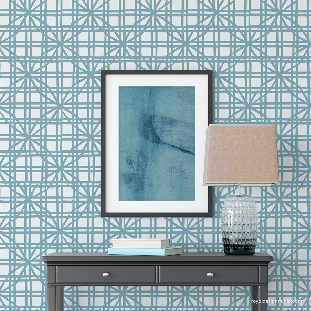 Alden Modern Texture Wall Stencil - DIY Wall Painting Template for Creative Home Decor, Accent Walls & Furniture Upcycling - Perfect for Bedrooms, Living Rooms & Craft Projects
