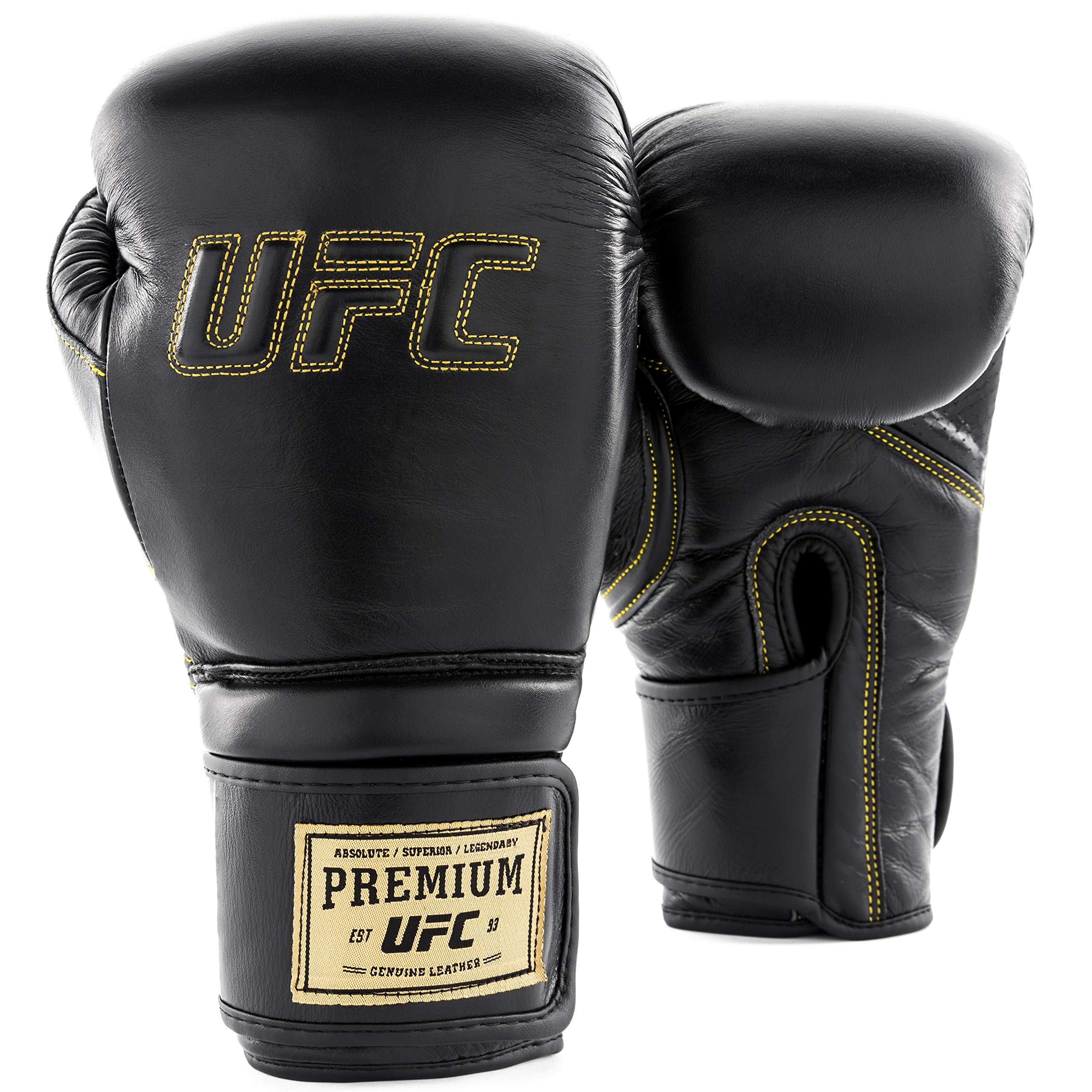 UFC Pro Champ Hook & Loop Training Gloves - Premium MMA Stand Up Sparring Gloves for Boxing, Kickboxing & Muay Thai Practice