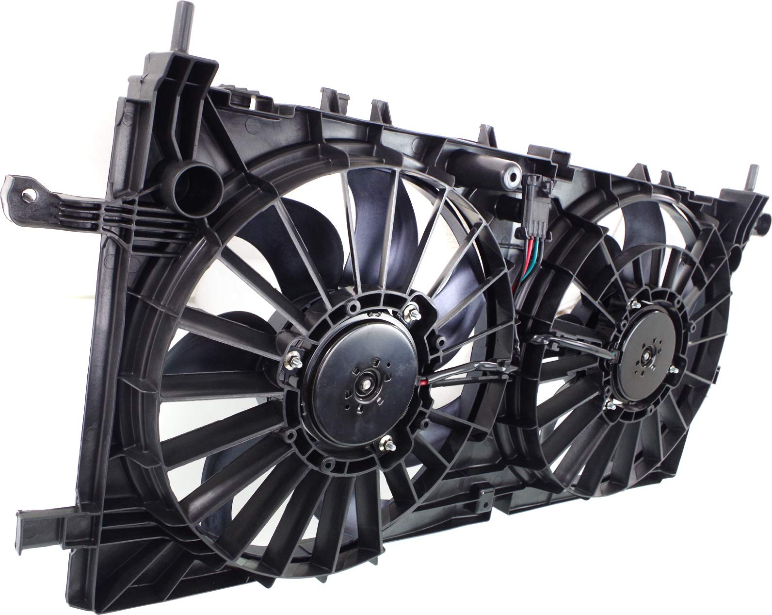 Go-Parts Radiator Fan Shroud Assembly for 2006-2009 Chevrolet Uplander 3.9L V6 - Dual Fan Cooling System Replacement Part (Fits 2007 2008 Models) - Perfect for Engine Overheating Prevention & Summer Driving