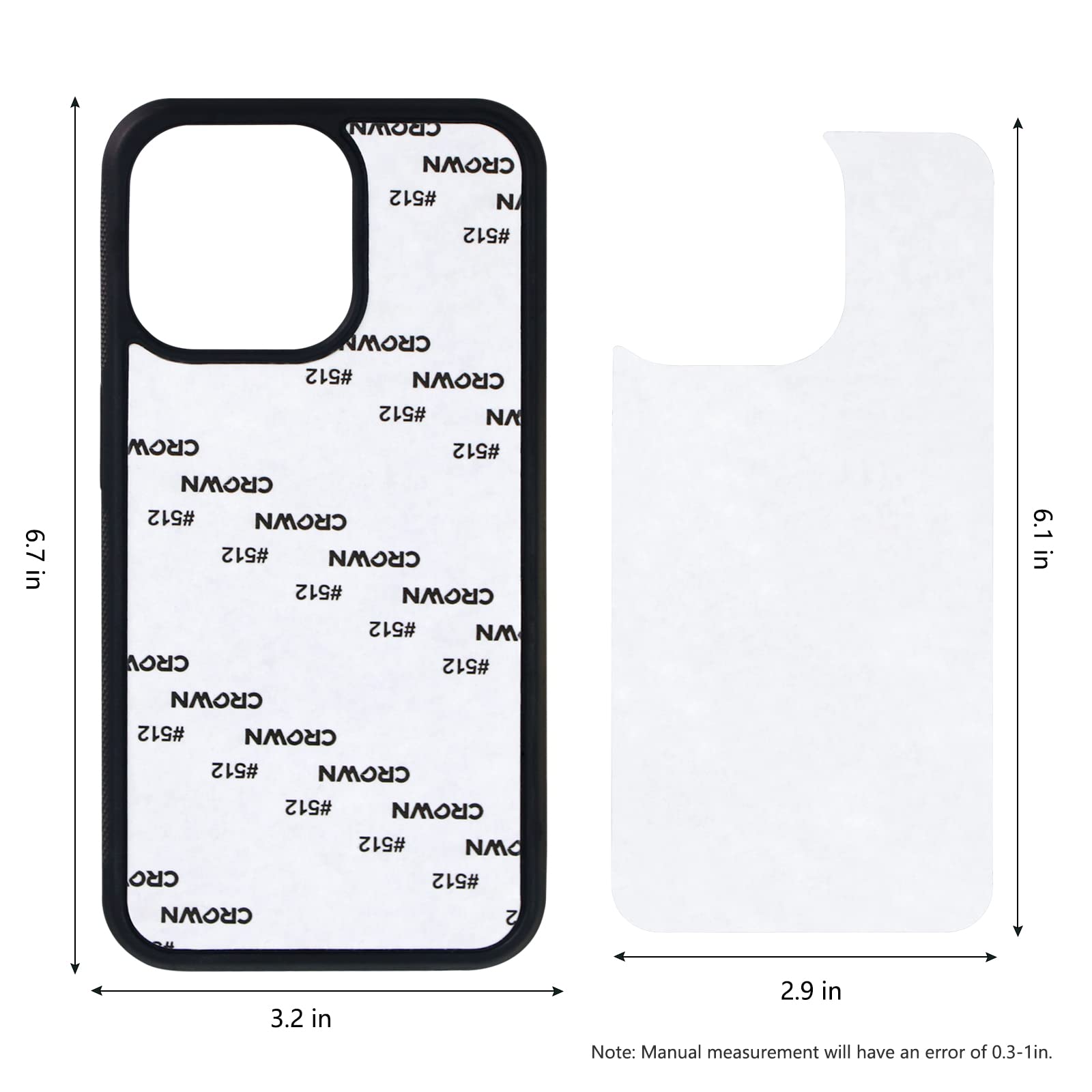 5-Pack Sublimation Blank Phone Case for iPhone 13 Pro Max 6.7 Inch - DIY Printable Soft Rubber Protective Cover, Shockproof & Anti-Slip - Perfect for Custom Designs, Gifts, and Personalized Accessories