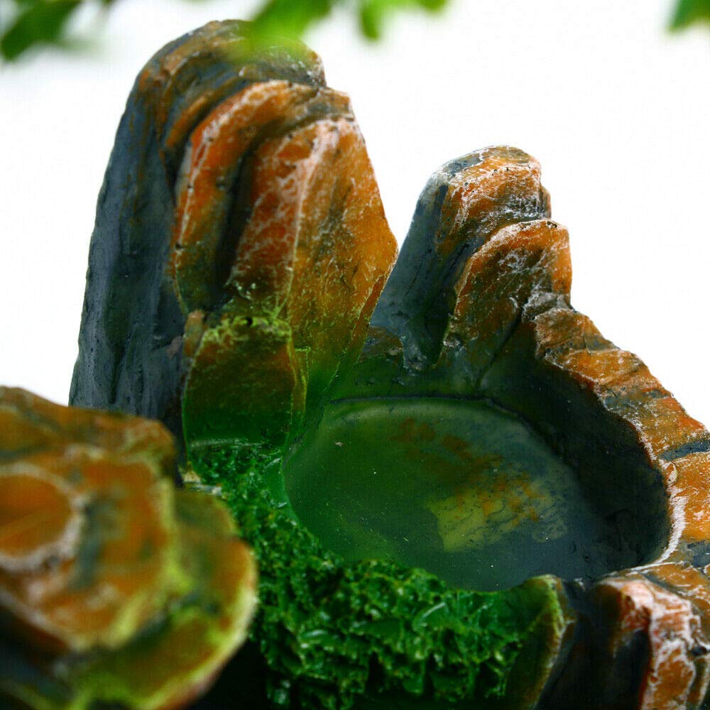 Indoor Tabletop Fountain with Rockery, Waterfall, Plants & LED Light - Desktop Water Feature & Humidifier for Office, Home, Bedroom Decor | US Stock | Perfect for Relaxation, Meditation & Stress Relief