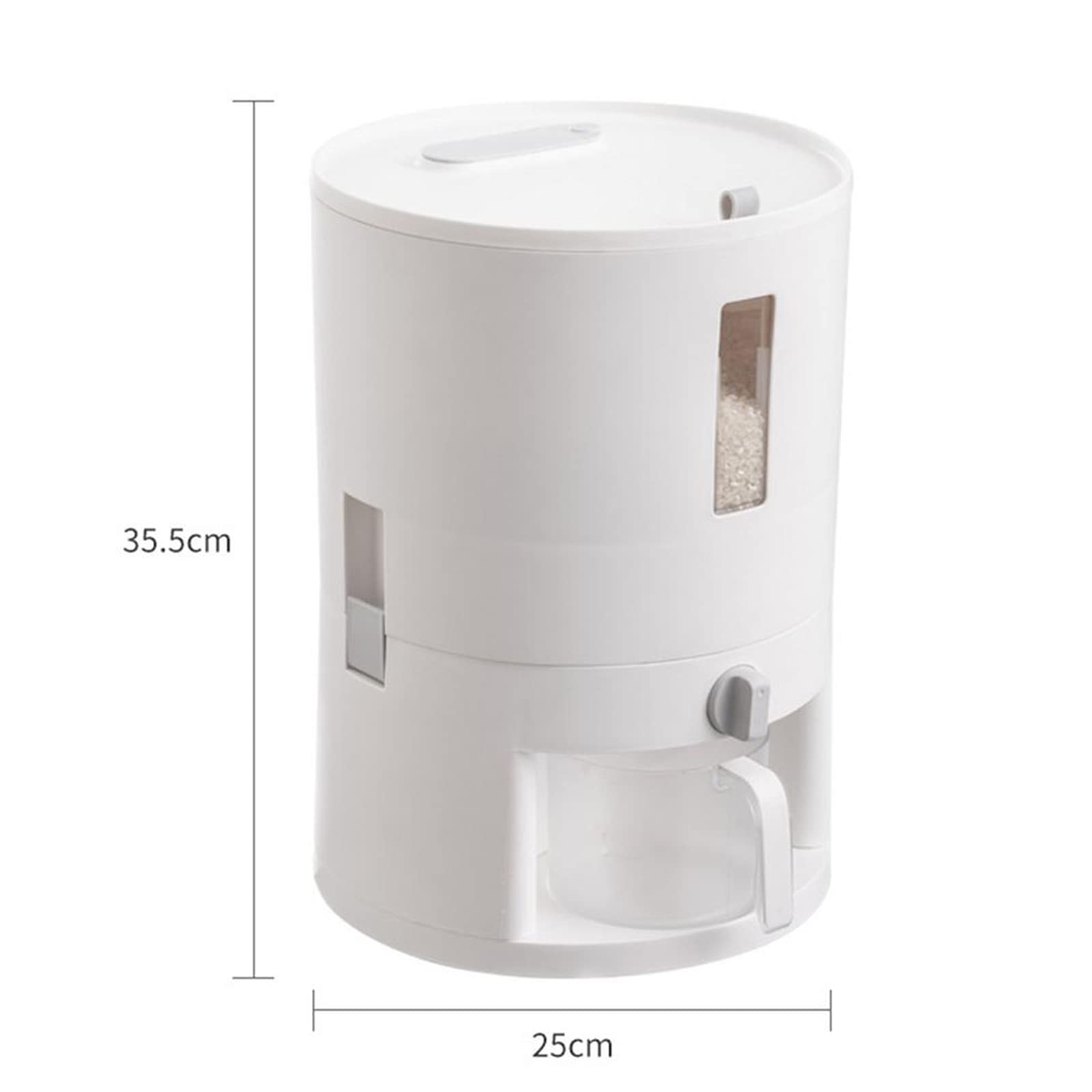 HB1 Airtight Moisture-Proof Pet Food Storage Container with Measuring Cup - Dry Food Dispenser for Dog, Cat & Bird Food - Ideal for Flour, Kibble & Treats Storage - Perfect for Kitchen, Pantry & Pet Feeding Stations