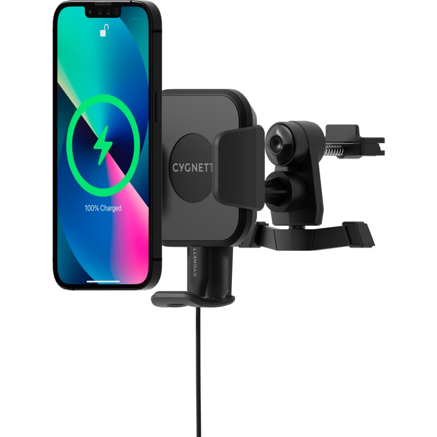 Cygnett Race 10W Fast Wireless Car Charger - Qi Certified Phone Mount for iPhone & Android - Perfect for Road Trips & Commuting