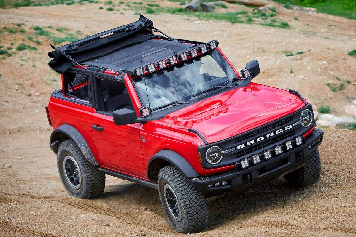 2021-2024 Ford Bronco Baja Designs 8 XL Linkable Roof Bar Kit - Heavy Duty Off-Road LED Light Bar Mounting System for Adventure & Overlanding