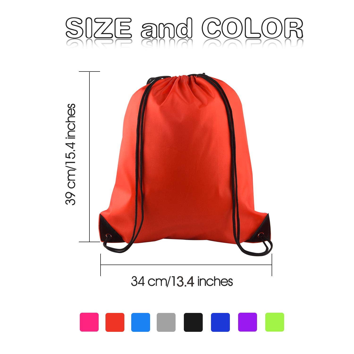 KUUQA 8-Piece Drawstring Backpacks Set - Bulk Lightweight Gym Sports Travel Bags for Workout, Hiking & School Use