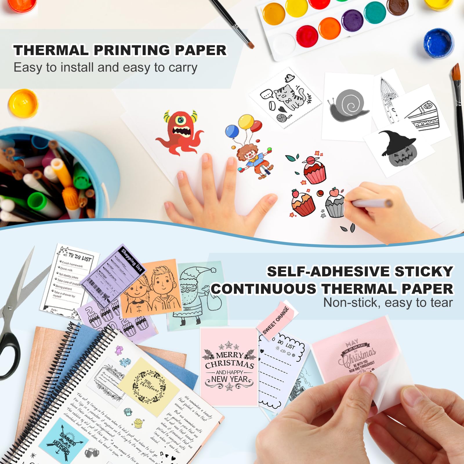 10 Rolls 2.2in x 19ft White Thermal Printer Paper - Compatible with Mini Portable Printers, POS Systems & Cash Registers - Perfect for Receipts, Labels & Small Business Use