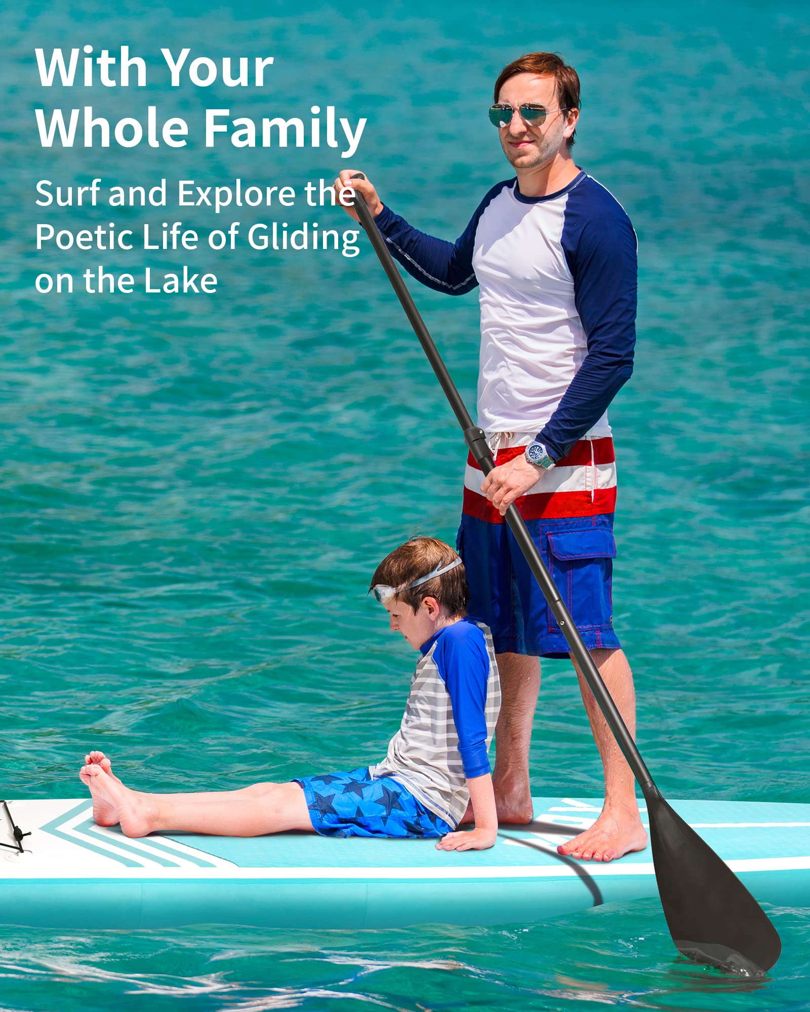**Premium Inflatable Stand Up Paddle Board (SUP) for Adults & Youth - Includes Non-Slip Deck, Adjustable Paddle, Leash, Pump & Backpack - Perfect for Fishing, Yoga, Surfing & Water Sports**