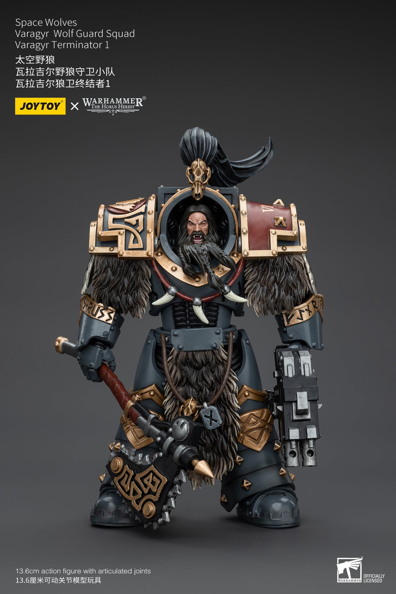 JOYTOY 1/18 Scale Warhammer The Horus Heresy Space Wolves Varagyr Wolf Guard Squad Action Figures - Collectible Miniatures for Tabletop Gaming & Display