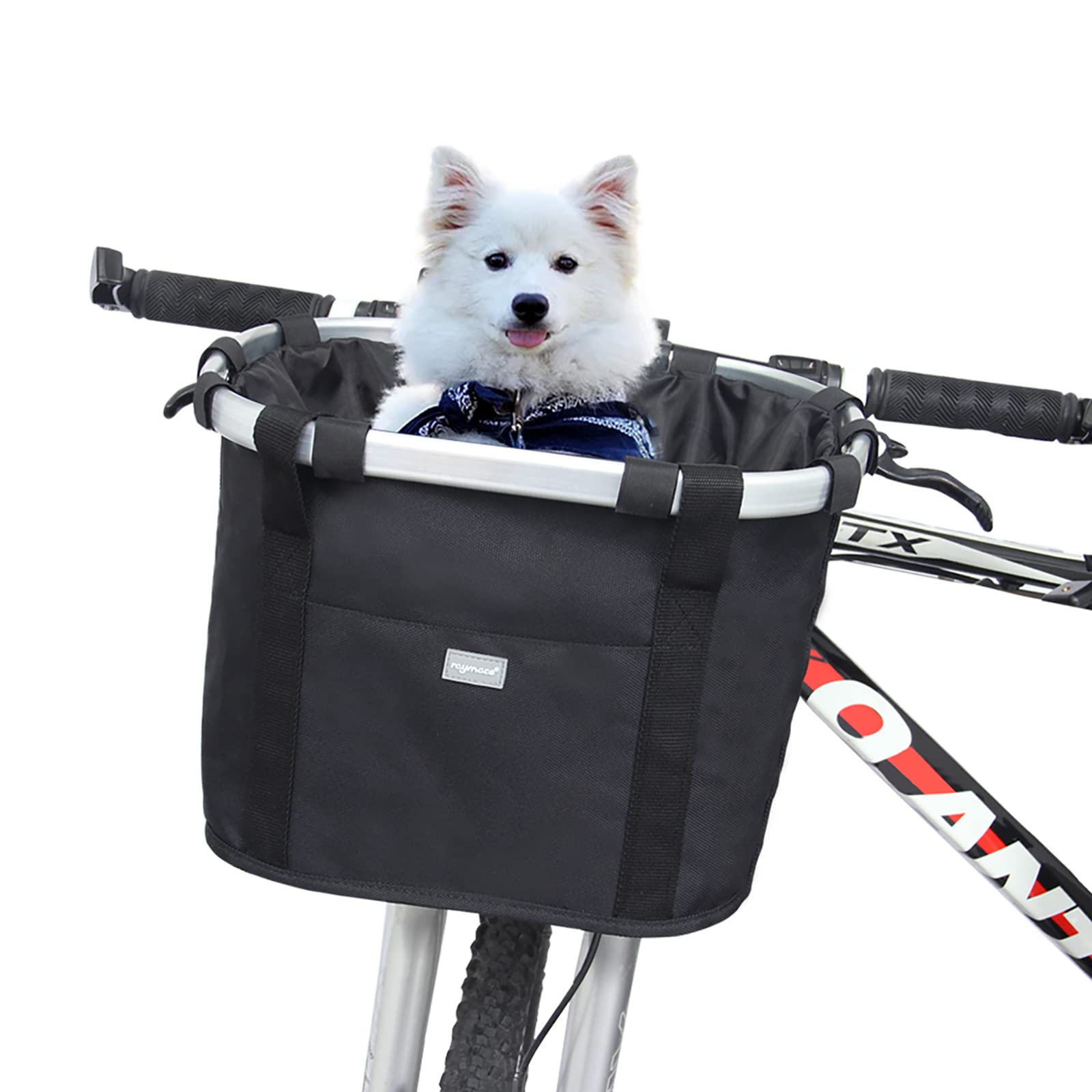 RAYMACE Detachable Front Bicycle Basket for Dogs - Quick Release & Easy Install Folding Handlebar Bike Basket - Perfect for Cycling, Picnics & Pet Adventures