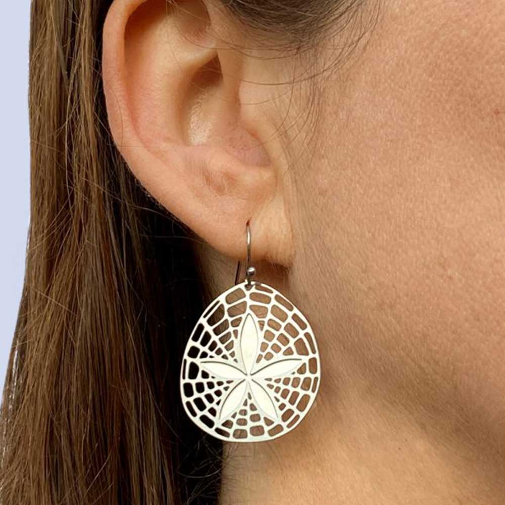 Go Do Good Hook Earrings - Sand Dollar Style Boho Beach Jewelry for Women - Perfect for Summer Vacations, Beach Weddings & Coastal Fashion