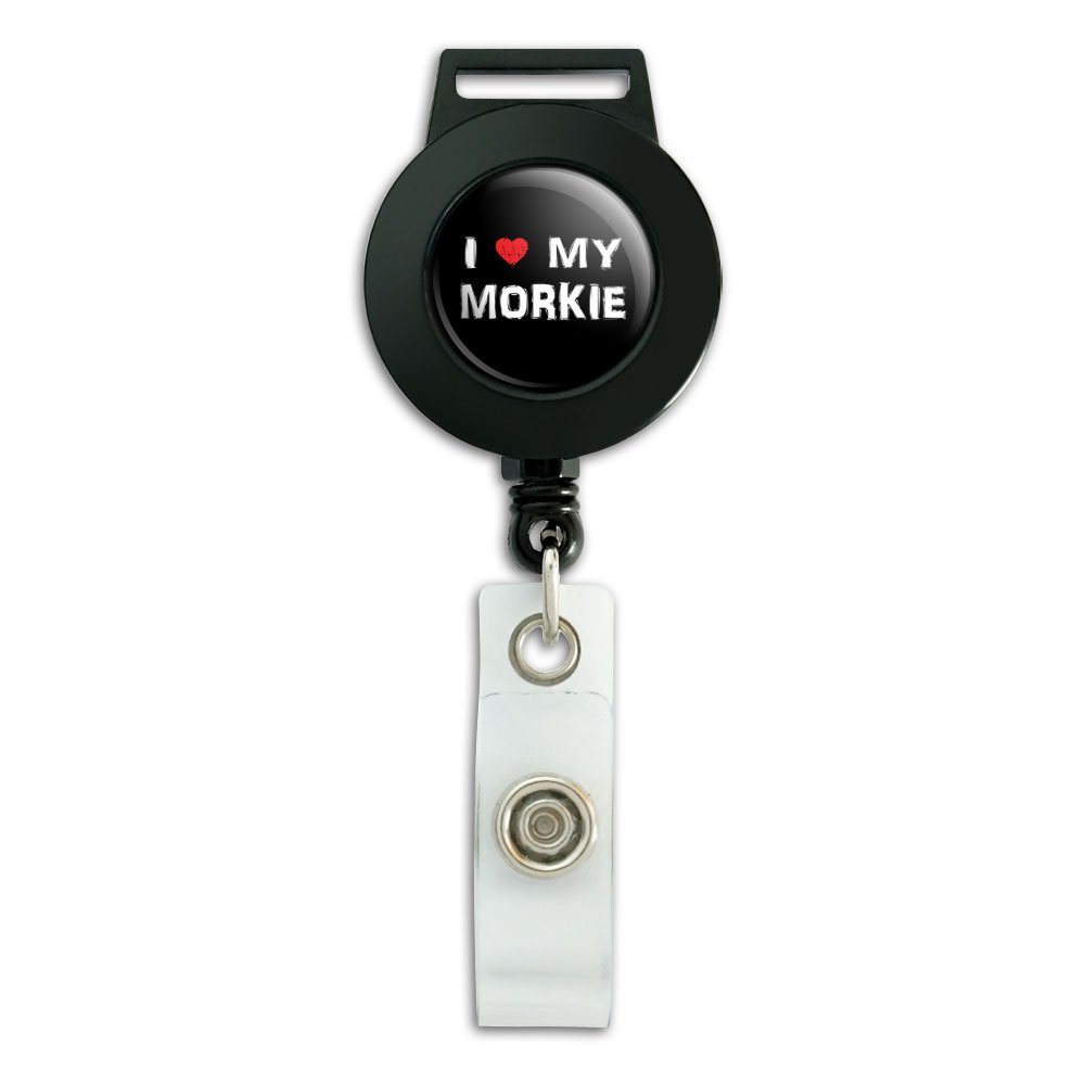 Stylish Retractable Lanyard with Reel for ID Badges & Cards - Perfect for Nurses, Teachers, and Office Professionals | I Love My Morkie Design