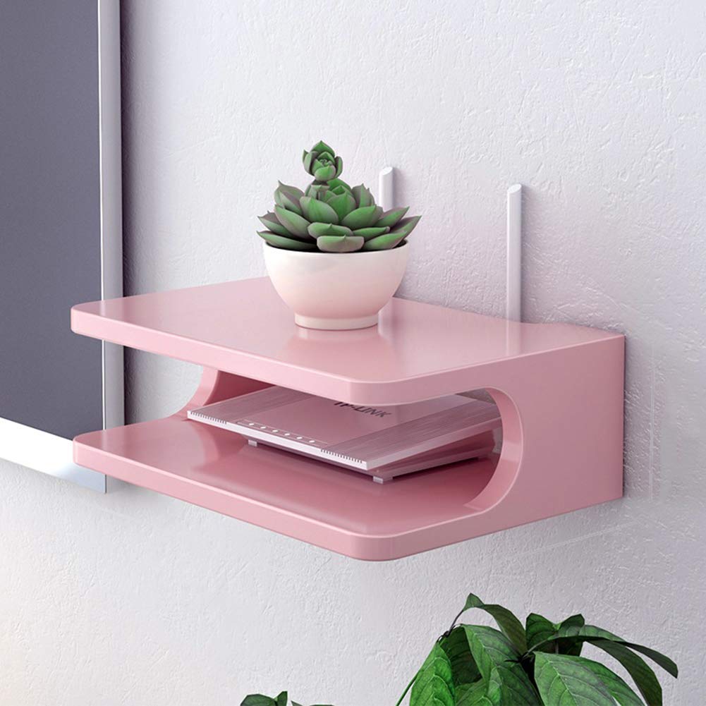 Mini Floating Shelf Router Storage Rack - Wall Mounted Organizer for Home, Living Room, Office & TV Cabinet - Perfect for Media Console, Cable Management & Small Space Organization