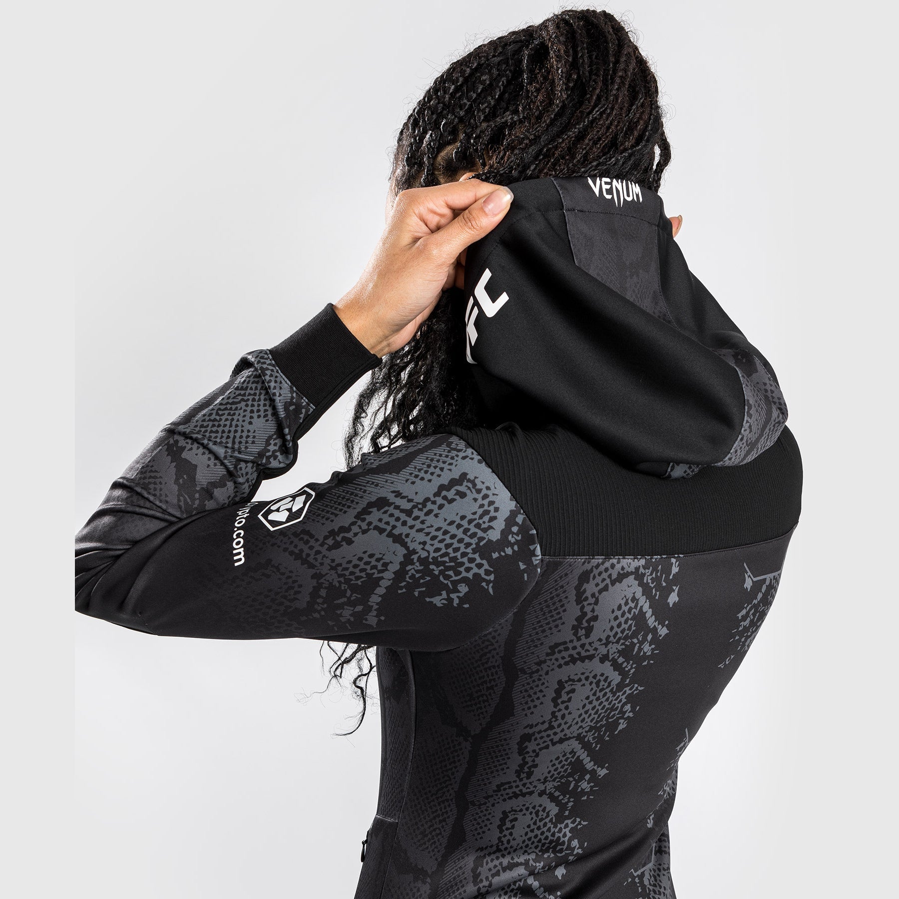 Venum UFC Adrenaline Authentic Fight Night Women's Walkout Hoodie - Black | MMA Training & Casual Wear