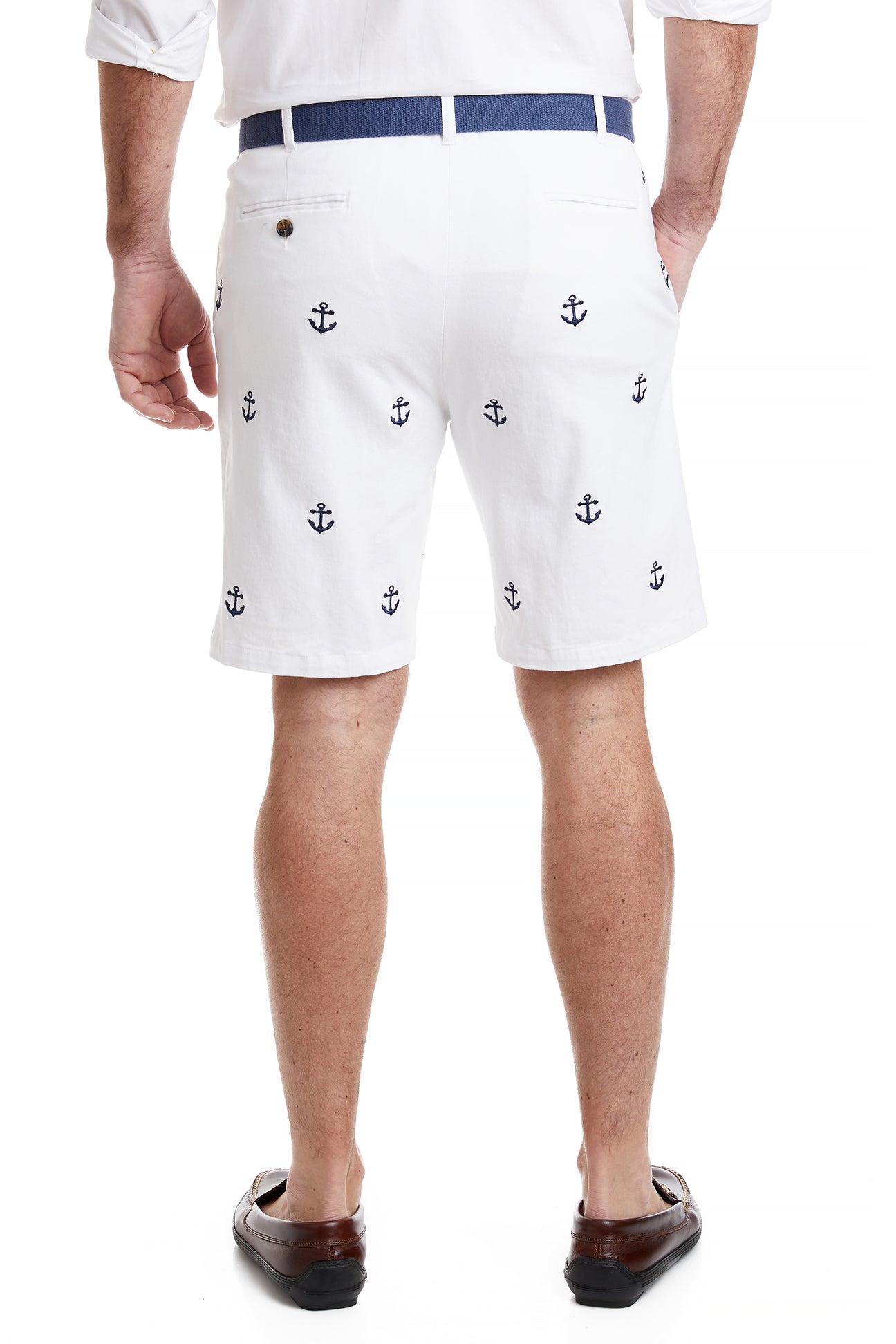Cisco Short Stretch Twill White with Anchor - Comfortable and Stylish Men's Casual Shirt for Office, Travel, and Everyday Wear