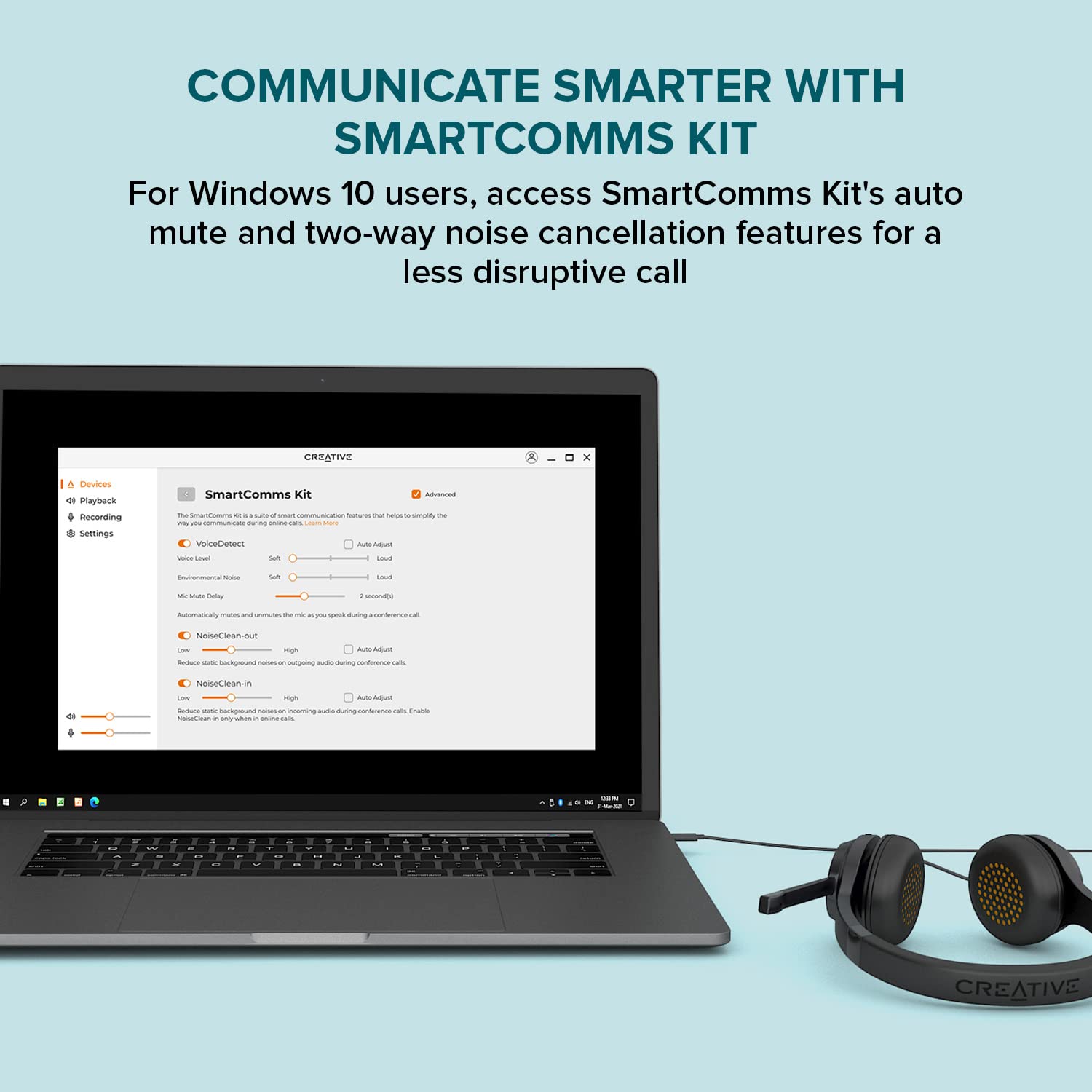 Creative Chat USB On-Ear Headset with Swivel-to-Mute Noise-Cancelling Boom Mic - Mic Monitoring & SmartComms Kit for PC, Mac, Gaming Consoles - Perfect for Online Meetings, Gaming & Remote Work
