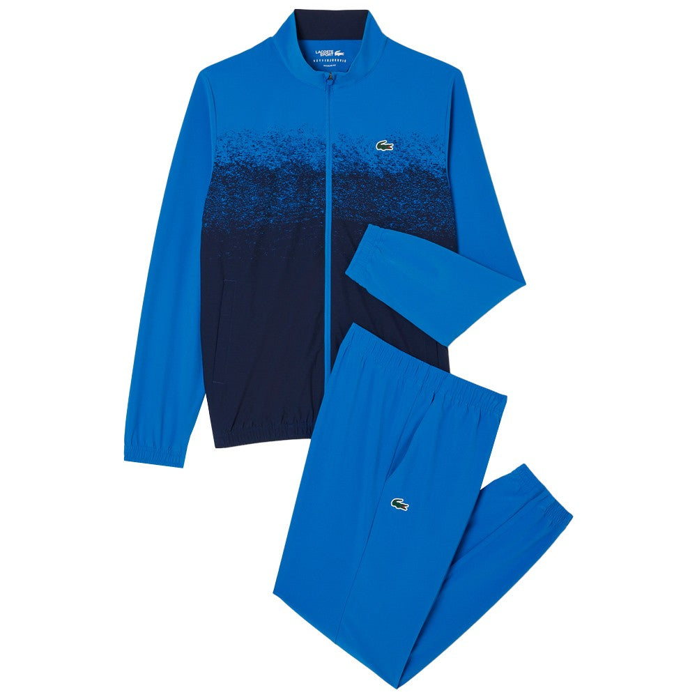 Lacoste Men's Novak Djokovic Tennis X Sweatsuit Set - Blue Athletic Jogger & Hoodie Outfit for Casual Wear & Sports Training