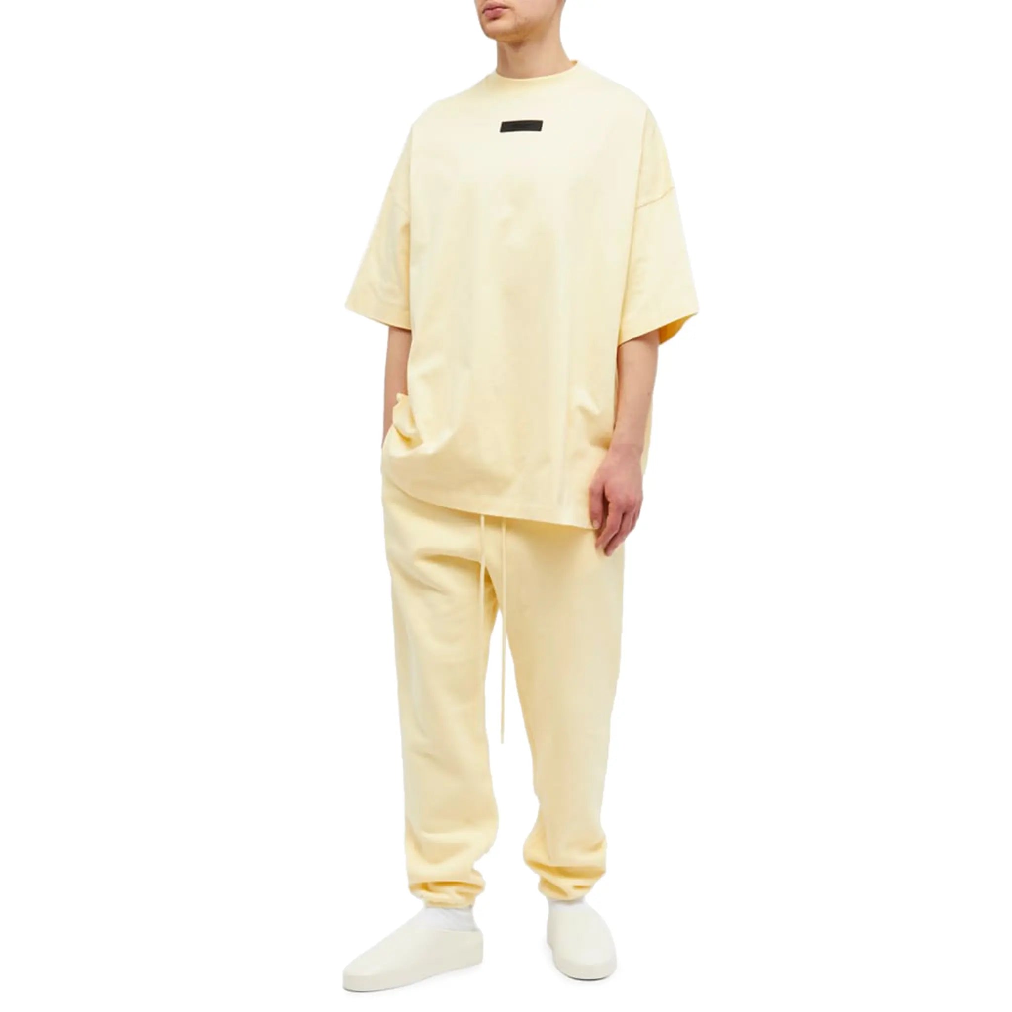 Fear of God Essentials SS Garden Yellow T-Shirt (FW23) - Men's Casual Streetwear Tee for Everyday Wear & Fashion Outfits