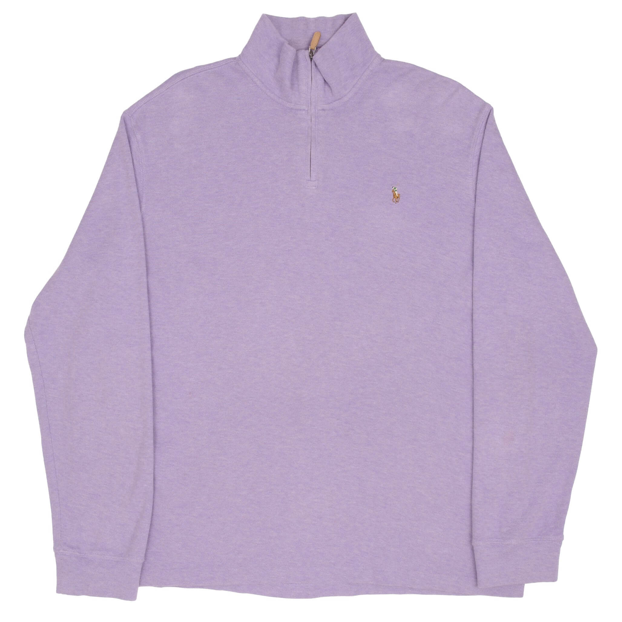 Ralph Lauren Mauve Quarter Zip Sweater for Men - Soft & Comfortable Pullover, Size 2XL - Perfect for Casual Wear, Office & Outdoor Activities