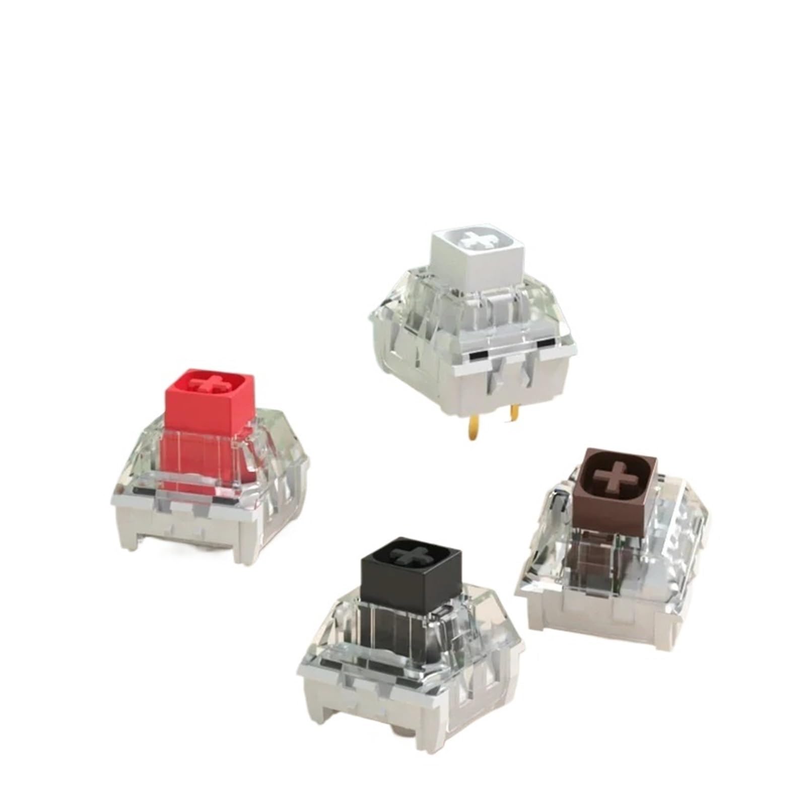 IDUTQUMW 110PCS Box Switch - White, Red, Brown, Black RGB SMD Switches for DIY Mechanical Keyboard | MX Compatible Gaming Keyboard Switches | Perfect for Custom Builds, Keycap Replacements & Esports Gaming