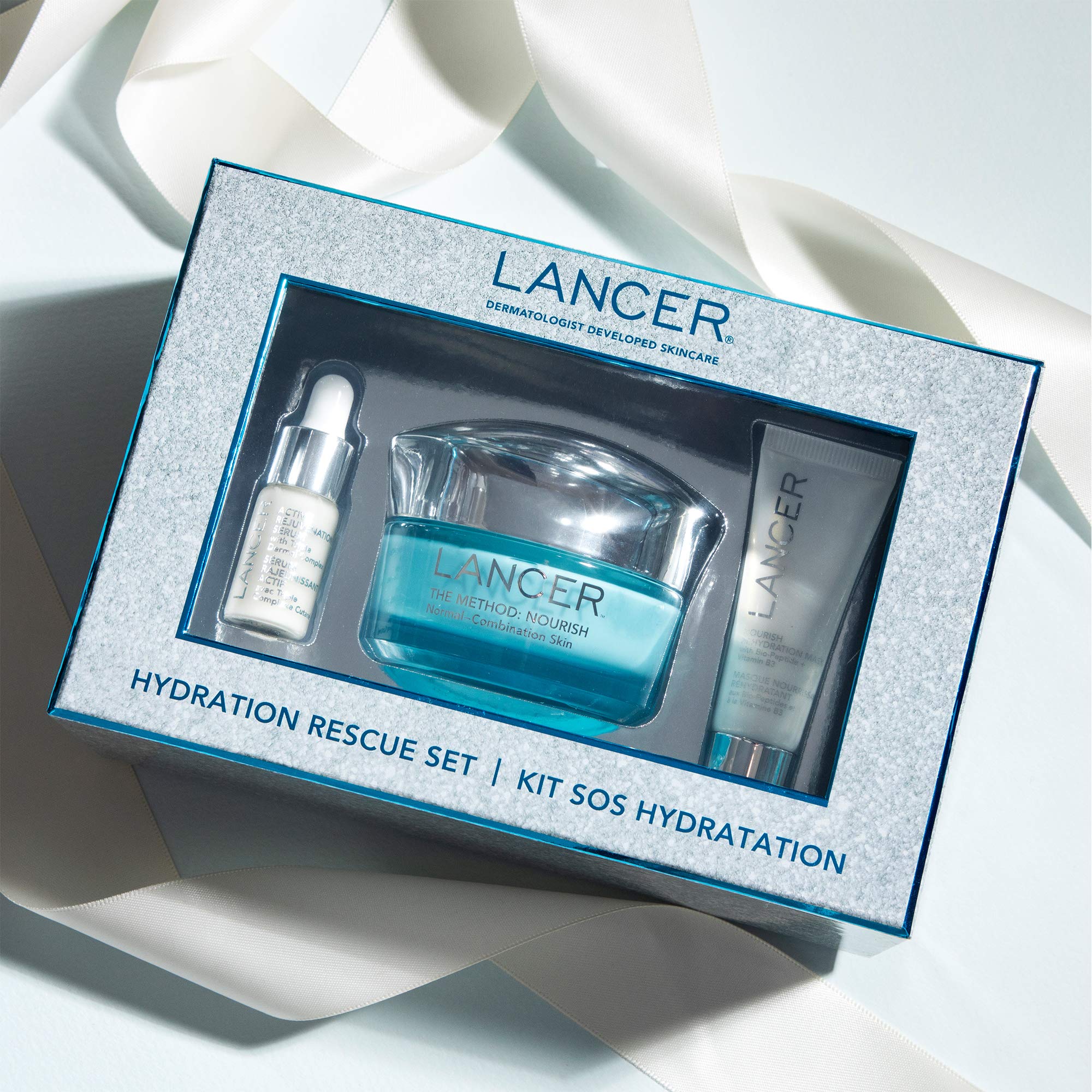 Lancer Skincare Hydration Rescue 3-Piece Set - Moisturizing Face Cream, Hydrating Serum & Cleanser for Dry Skin | Perfect for Daily Skincare Routine & Travel Essentials