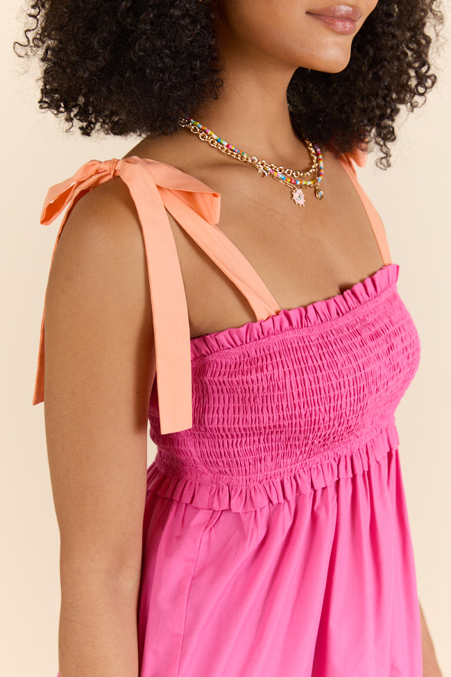 Season Of Bliss Pink Smocked Bust Maxi Dress - Flowy Summer Dress for Women, Beach Wedding Guest Dress, Boho Chic Maternity Dress - Perfect for Vacations, Parties & Special Occasions