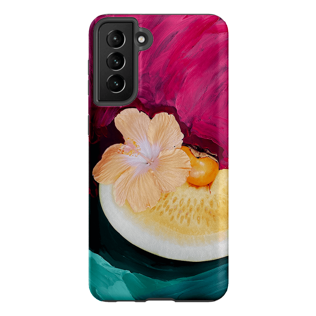 Premium Hibiscus Melon Pattern Phone Case - Trendy Floral Design for iPhone & Samsung - Perfect for Summer, Vacations & Everyday Style