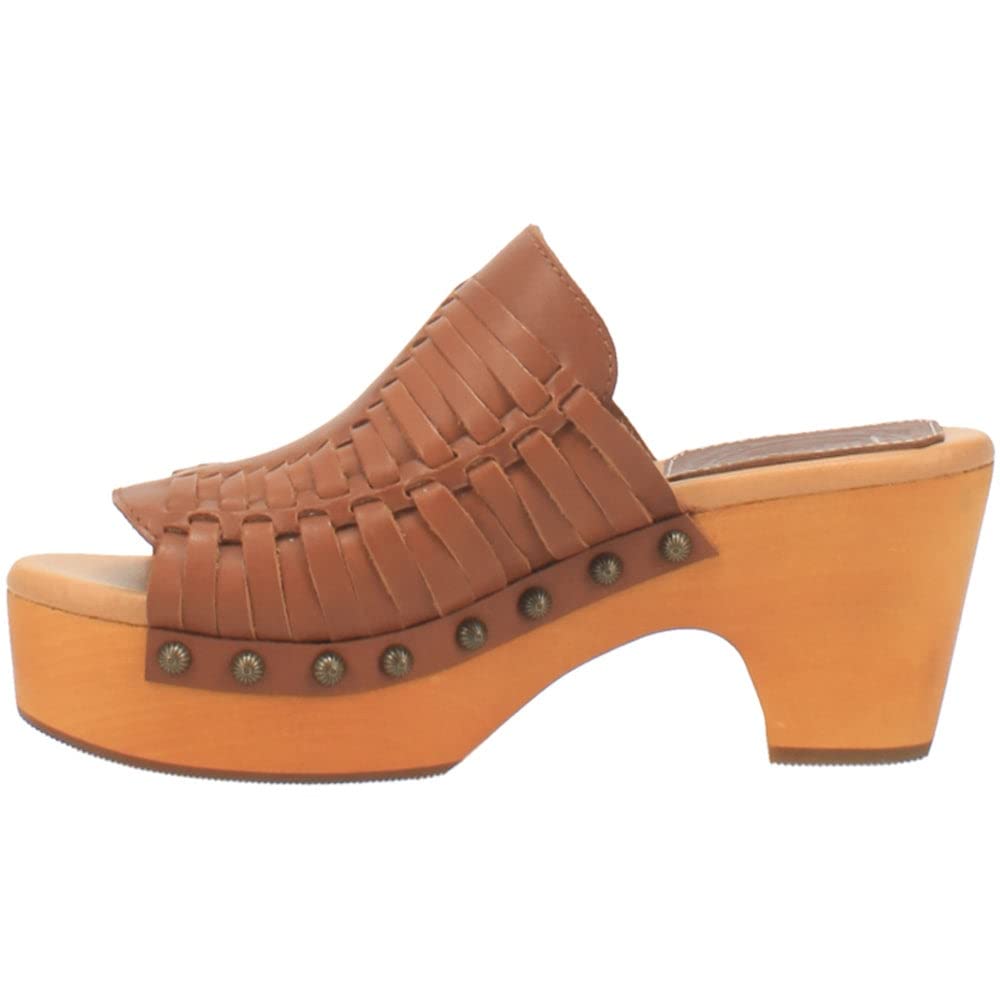 Dingo Women's Dreamweaver Studded Woven Platform Sandals - Casual Mid Heel (2-3 Inch) - Brown Shoes for Summer Outfits & Beach Vacations