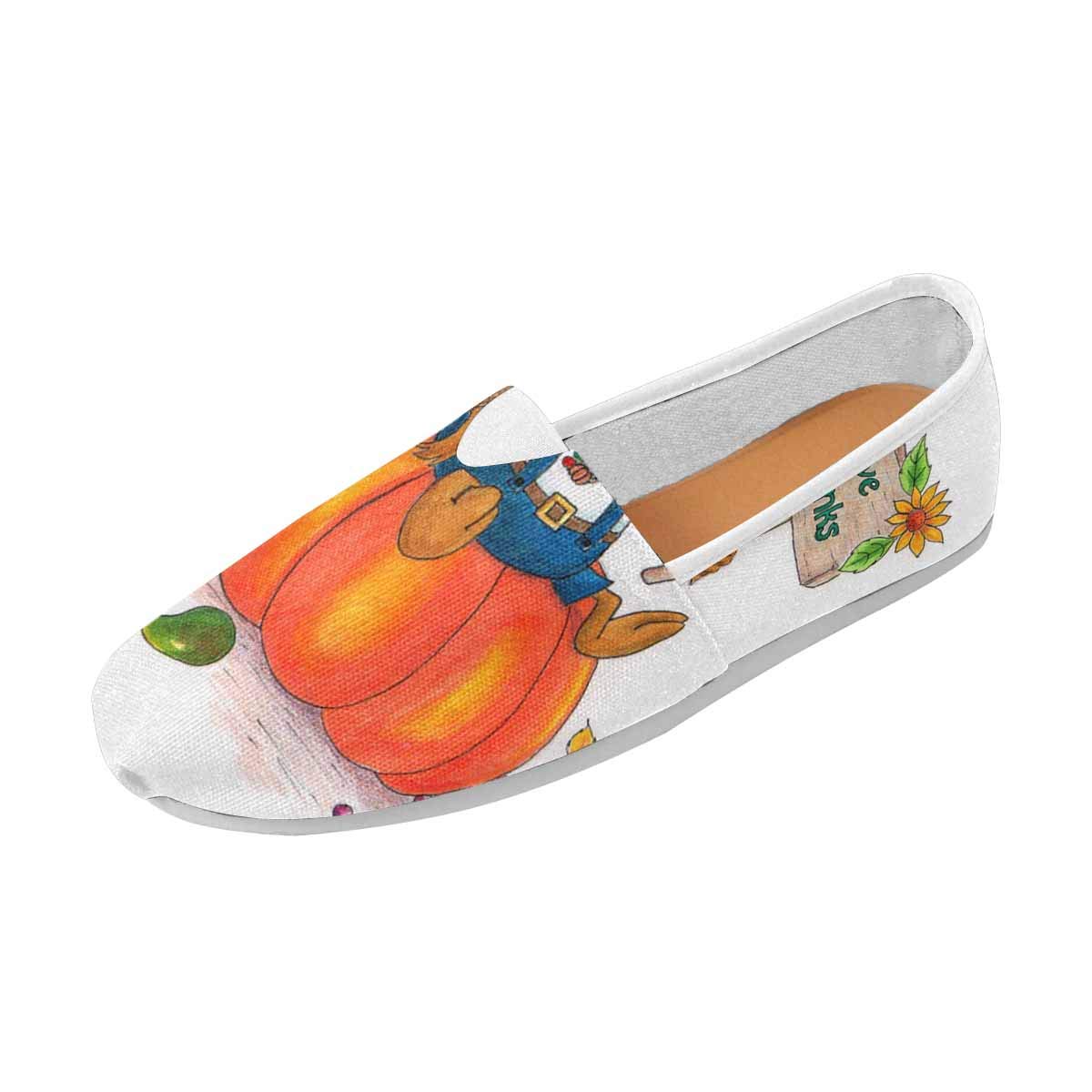 **InterestPrint Thanksgiving Yellow Pumpkin Print Women's Slip-On Loafers - Lightweight Comfortable Casual Walking Shoes for Women - Perfect for Fall, Thanksgiving, and Everyday Wear**