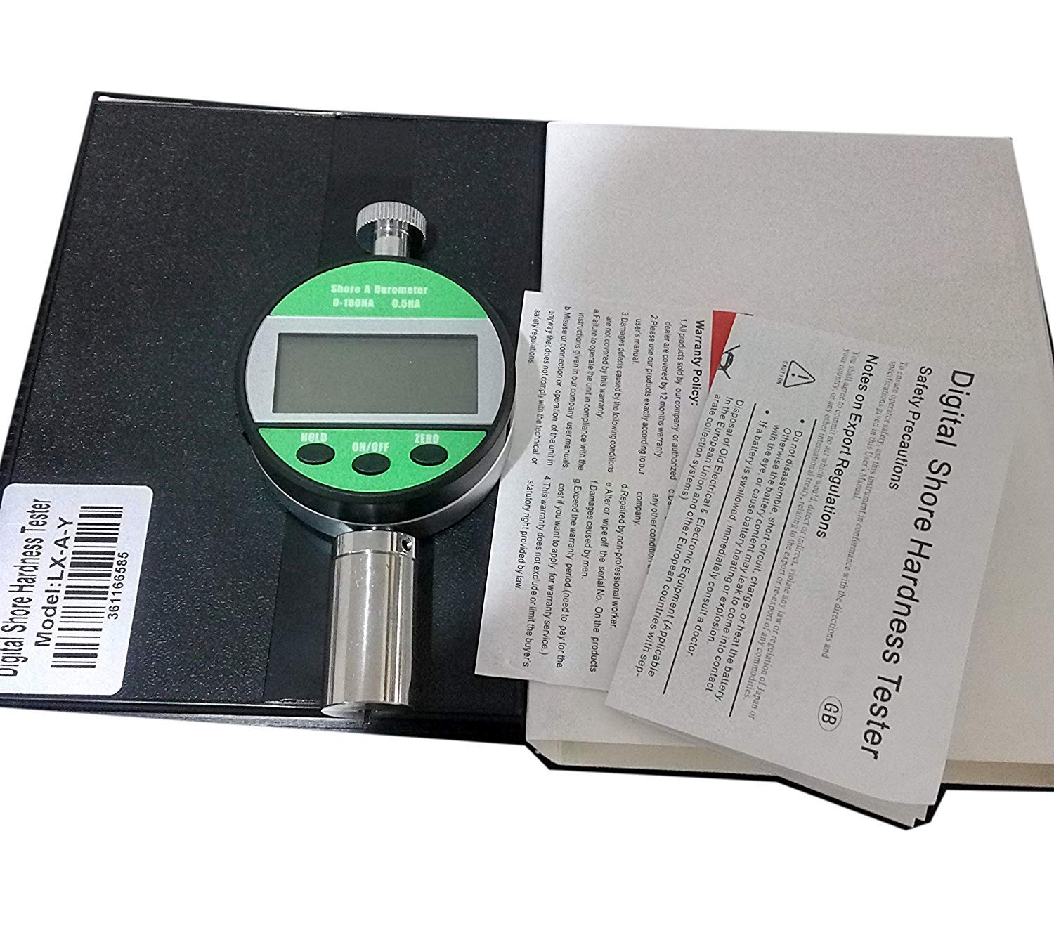 Digital Shore A Hardness Tester Meter (0-100HA) - Portable Durometer for Leather, Wax, Rubber & Polygrease | Handheld Rubber Hardness Gauge for Quality Control & Material Testing