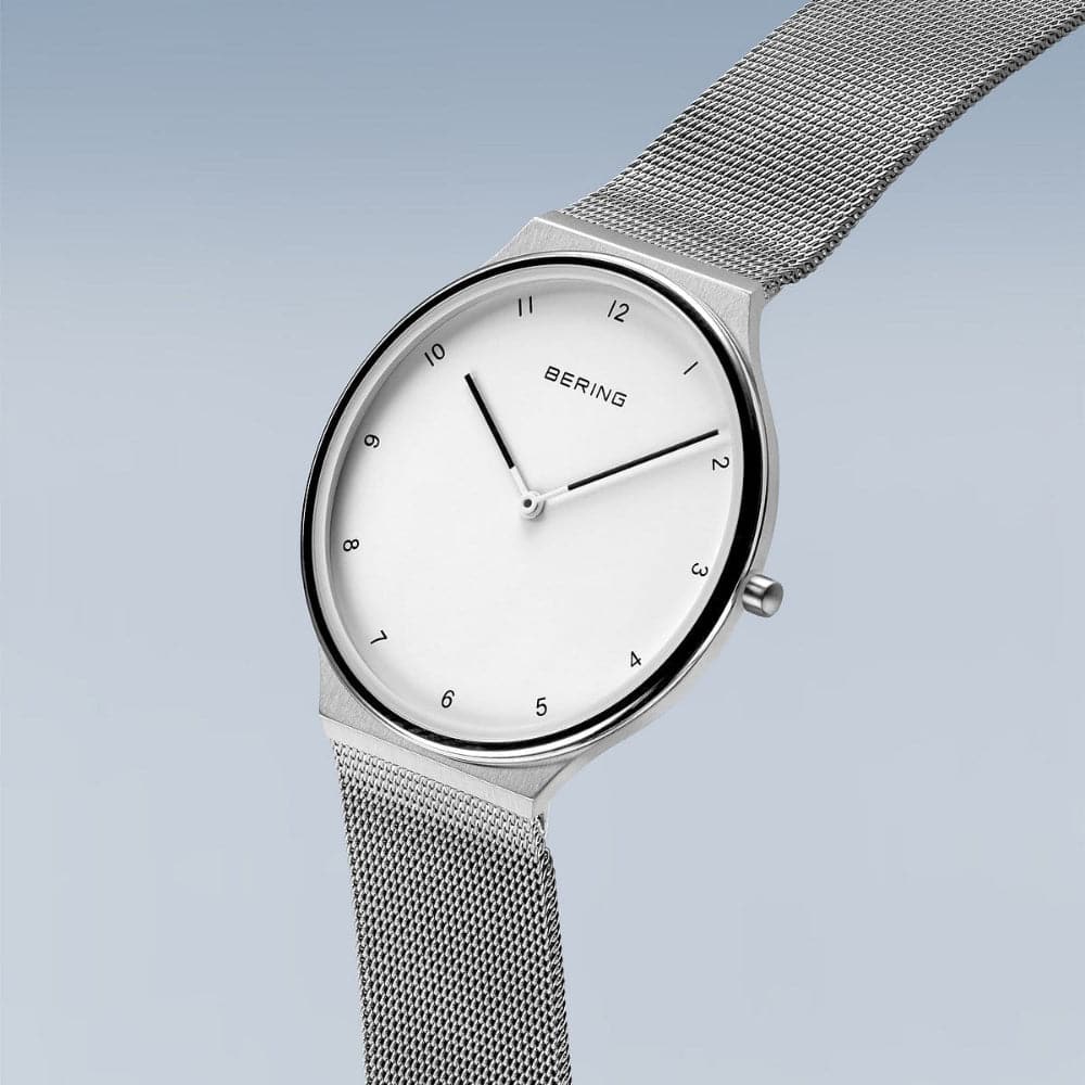 Bering Ultra Slim Women's Watch - White Dial & Silver Milanese Strap 18440-004 | Elegant Dress Watch for Business, Office & Formal Occasions