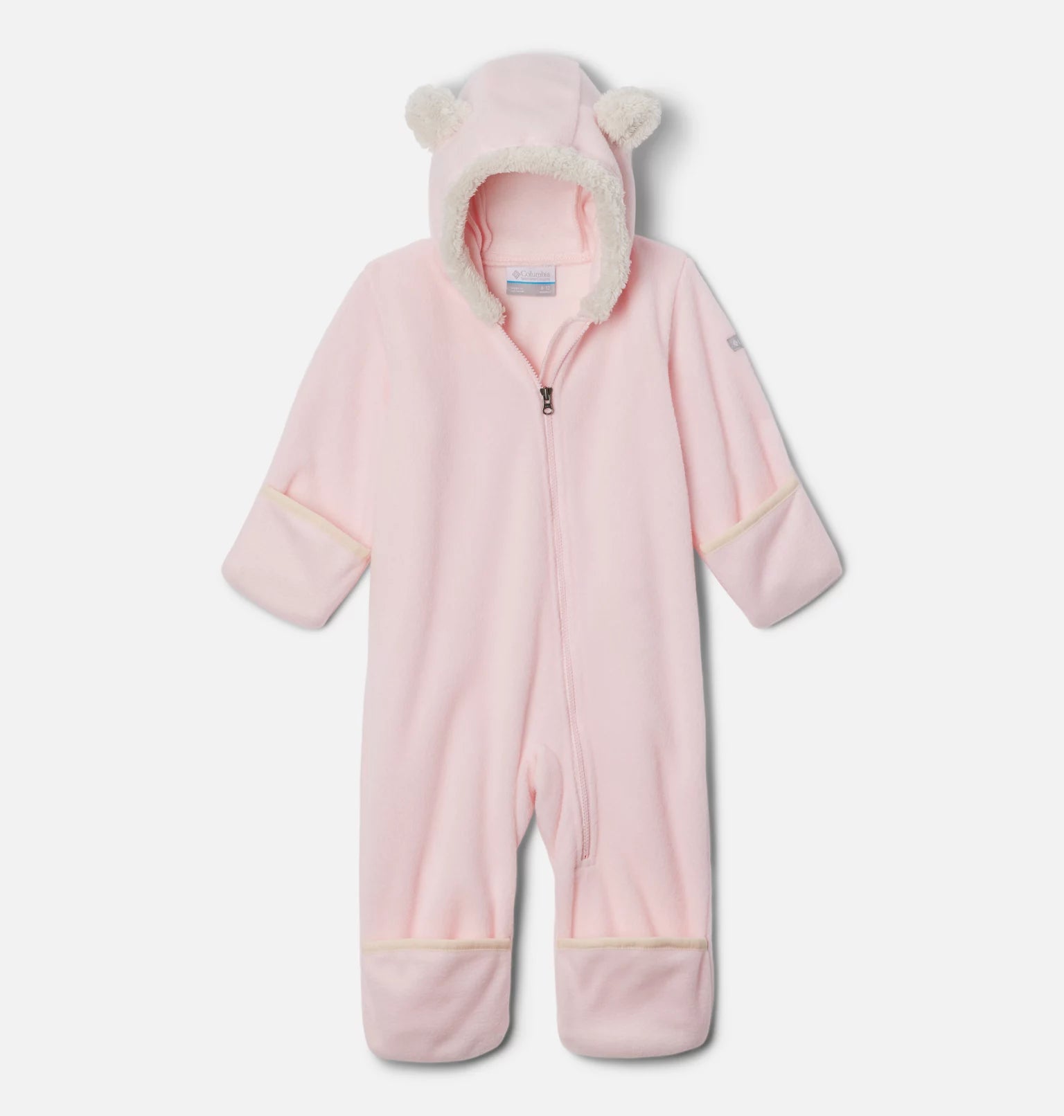 Columbia Tiny Bear II Bunting - Soft Satin Pink/Chalk Baby Blanket for Newborns | Perfect for Swaddling, Stroller & Nursery Comfort