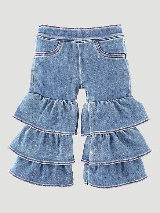 Girl's Toddler Wrangler Ruffle Flare Jeans - Stretchy Denim Pants for Playtime & Preschool | Cute Casual Outfit for Little Girls