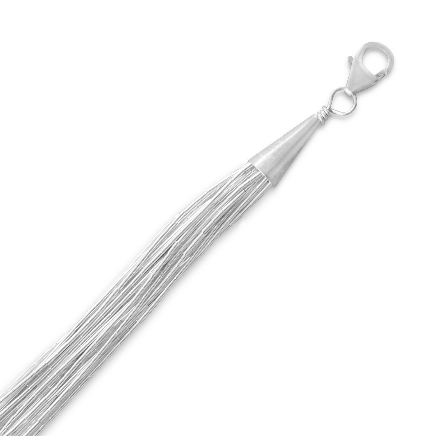 20-Strand Liquid Silver Necklace - Genuine Sterling Silver 925 - Handcrafted in USA - Perfect for Weddings, Parties & Special Occasions