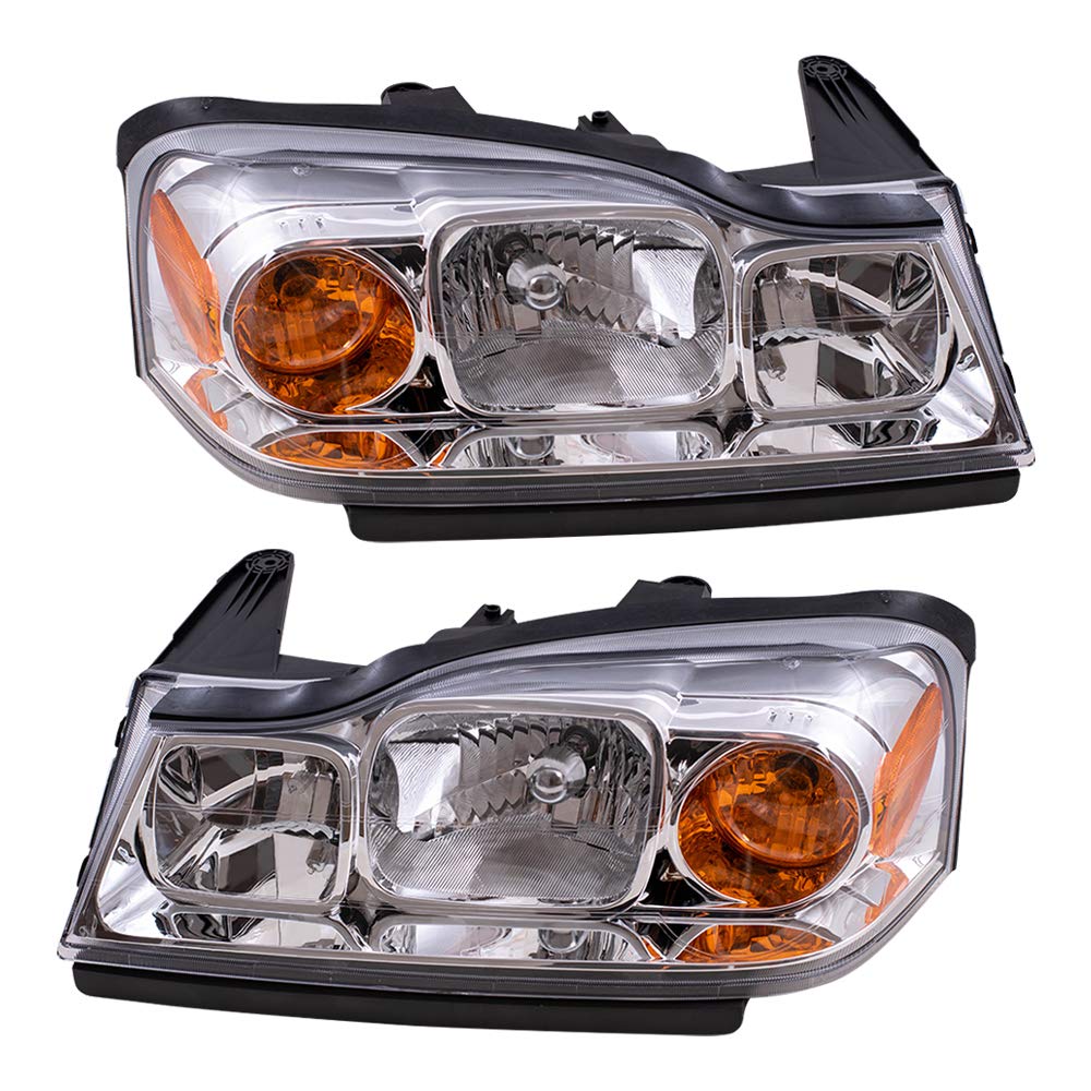 Brock Replacement Headlight Assembly Set - Driver & Passenger Side Compatible with 2006-2007 Saturn Vue (Part #15877671 & 15877672) | Perfect for Night Driving & Vehicle Restoration Projects