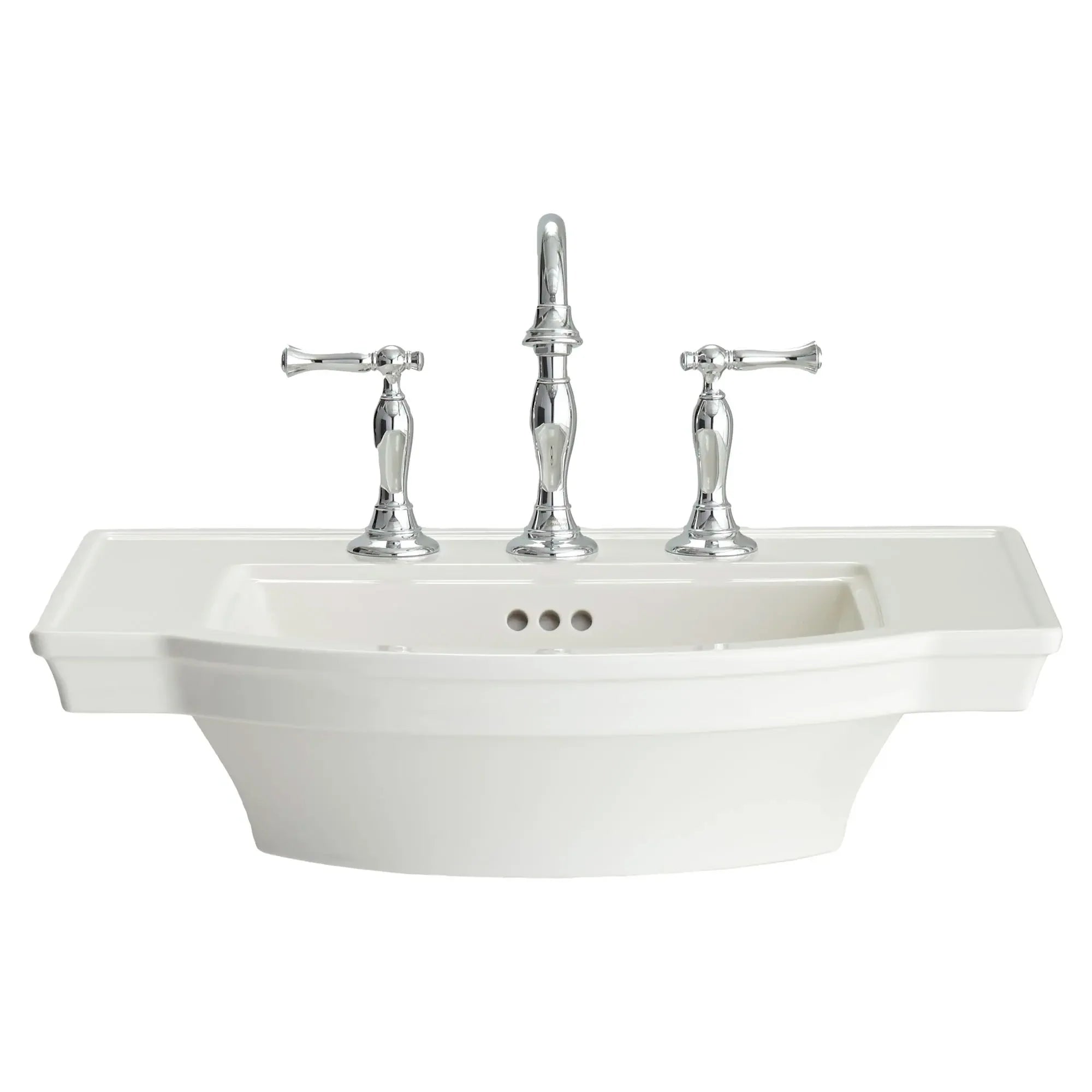 Estate® 8 Inch Widespread Pedestal Bathroom Sink Top - Modern Vanity Basin for Powder Room & Guest Bathroom Decor