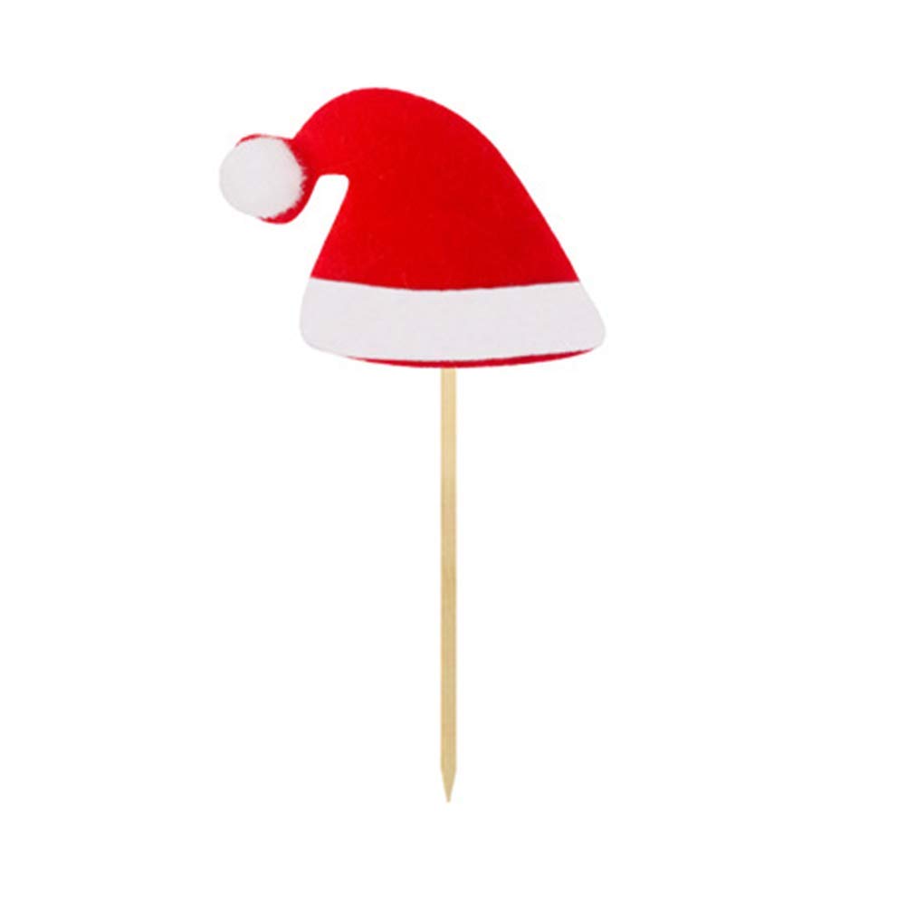 12-Pack Christmas Hat Cake Toppers - Festive Cupcake Decorations for Holiday Parties, Xmas Desserts & Table Decor - Perfect for Christmas, New Year & Winter Celebrations