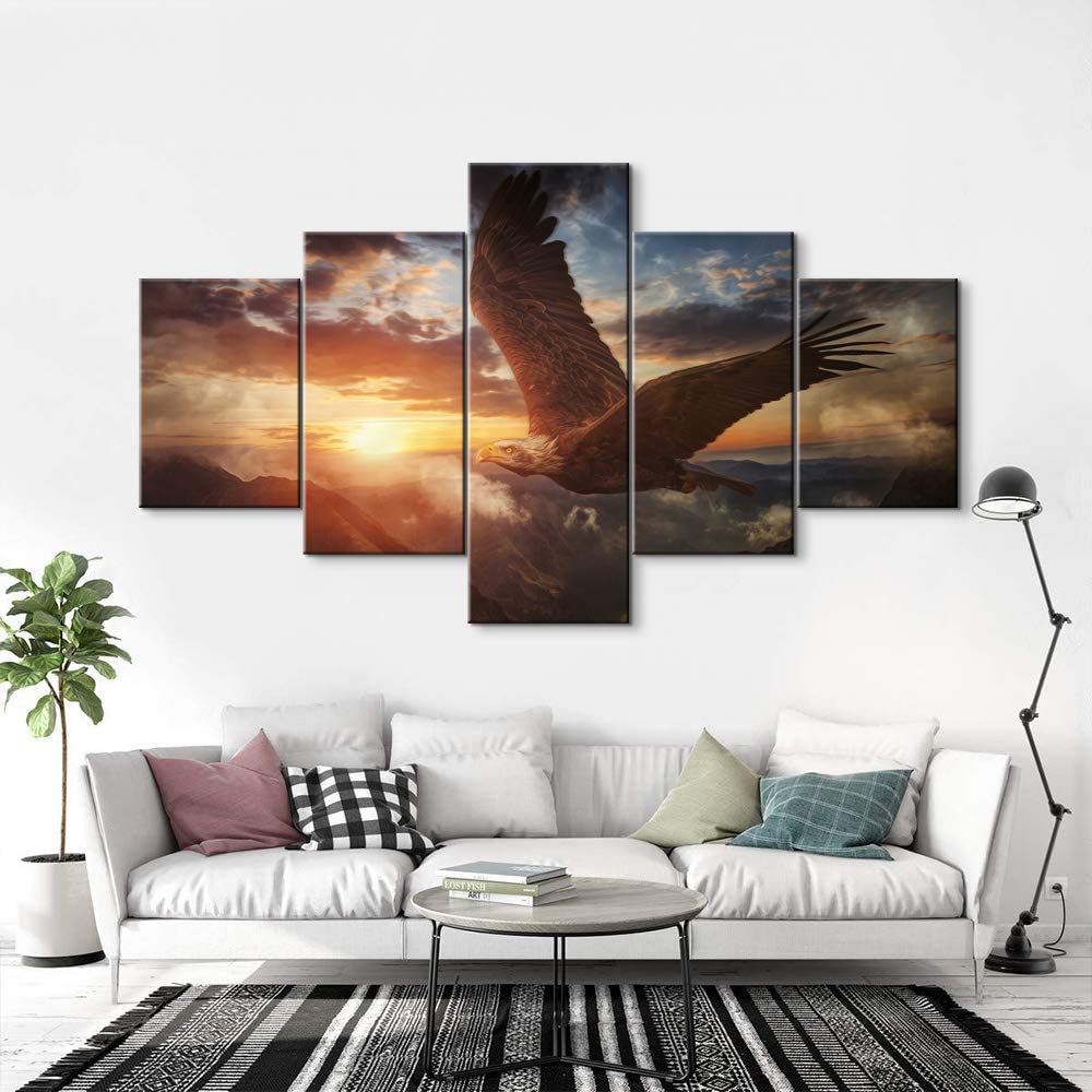 5-Piece Eagle & Animal Wall Art Set - 70