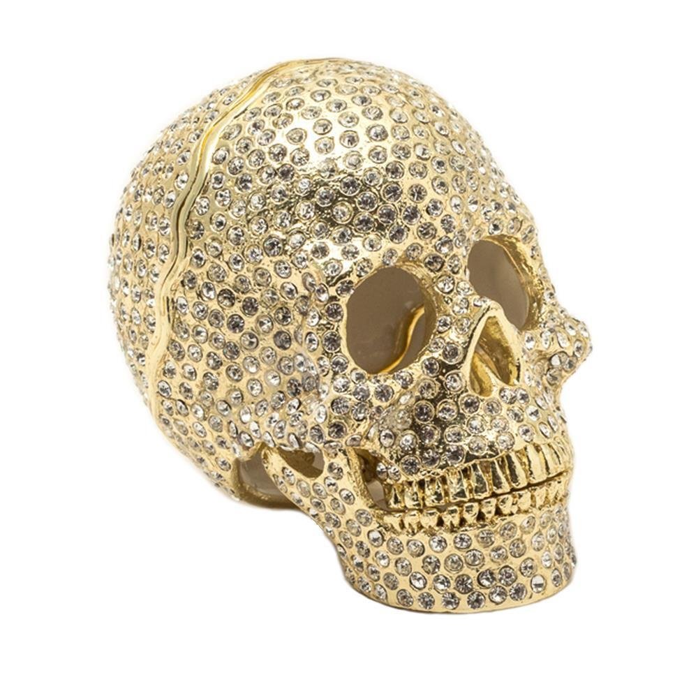 Gold Skull Crystal Keepsake Box with Swarovski - Gift & Home Decor