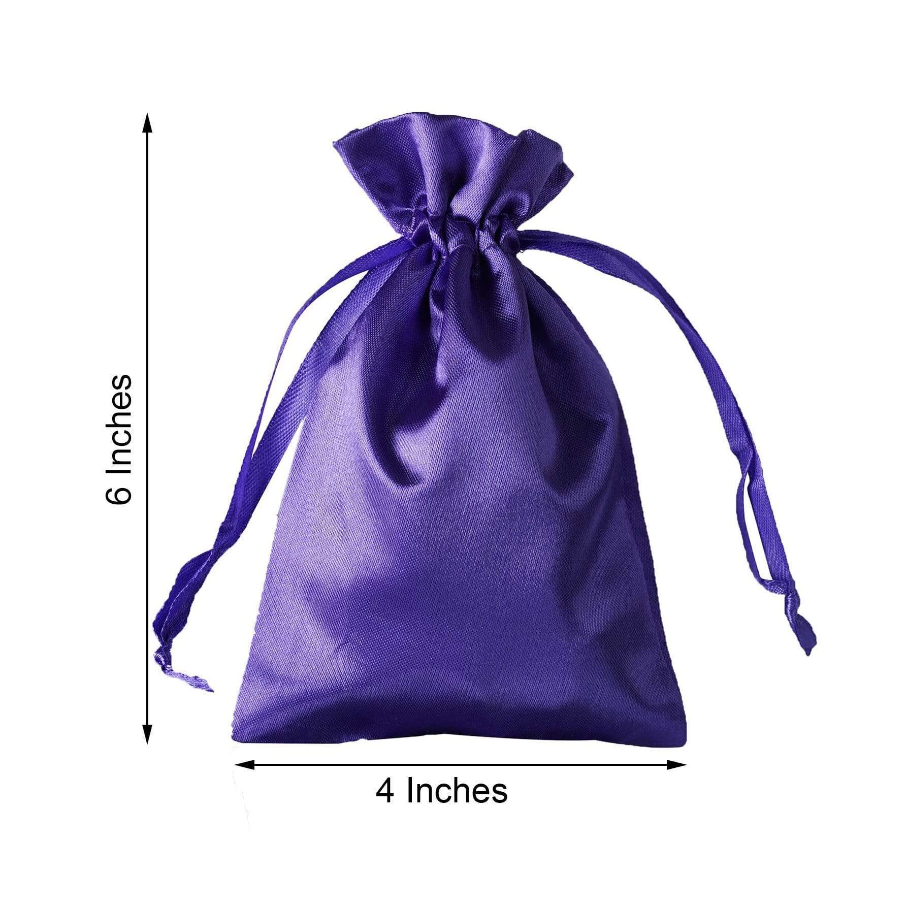 12-Pack 4x6 Inch Satin Drawstring Bags - Small Gift Bags for Jewelry, Candles, Wedding Favors & Party Decorations