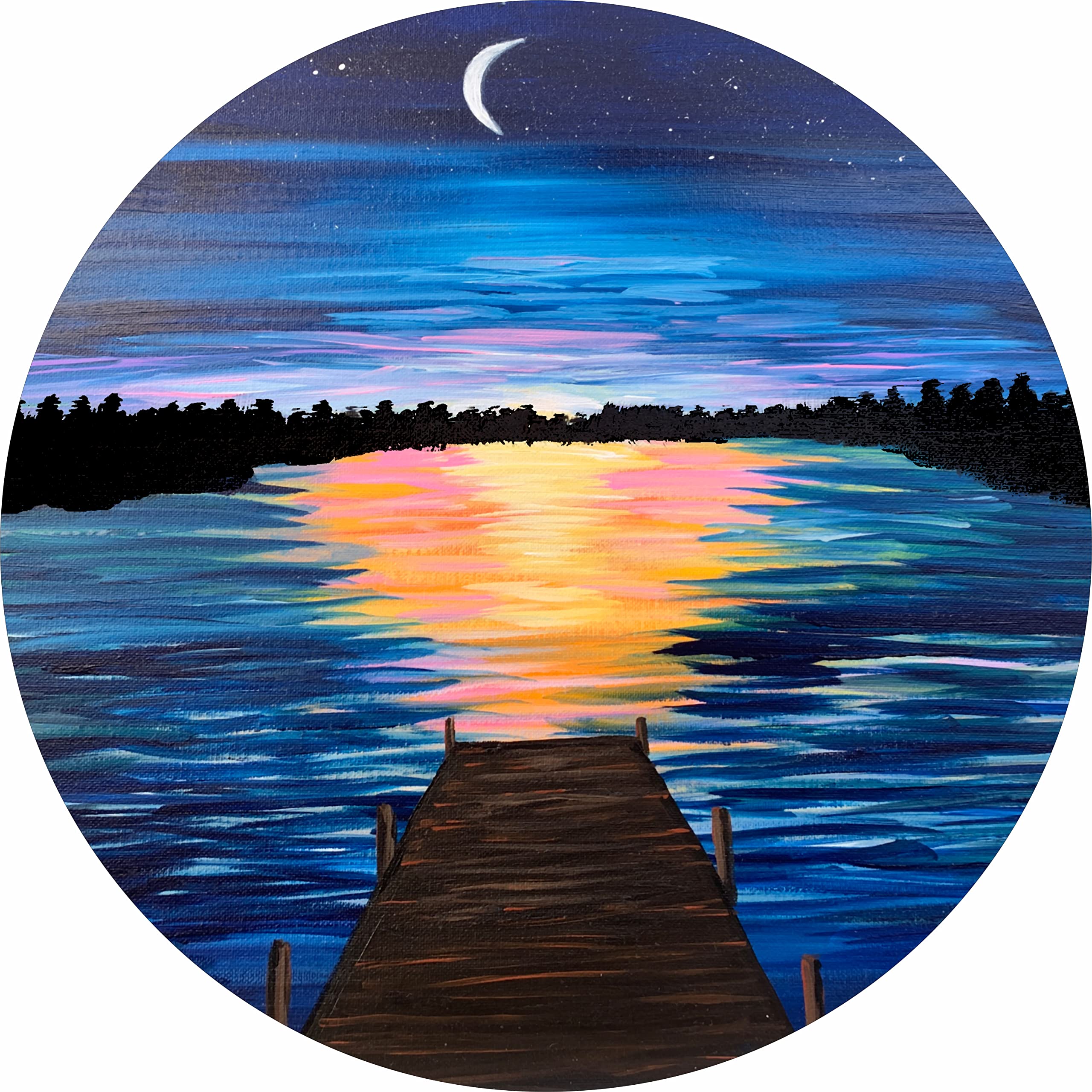 Lake Sunrise with Moon RV Spare Tire Cover - Universal Fit for Campers, Trailers & All Spare Tire Sizes (See Drop Down) - Waterproof Protection for Outdoor Adventures & Road Trips