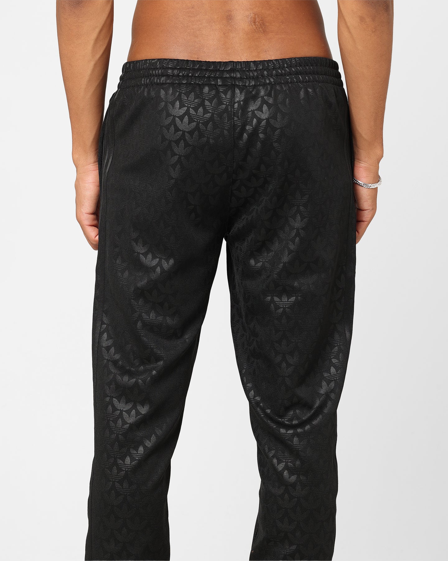 Adidas Adicolor Monogram Straight Track Pants for Men - Black Athletic Joggers for Running, Gym & Casual Wear