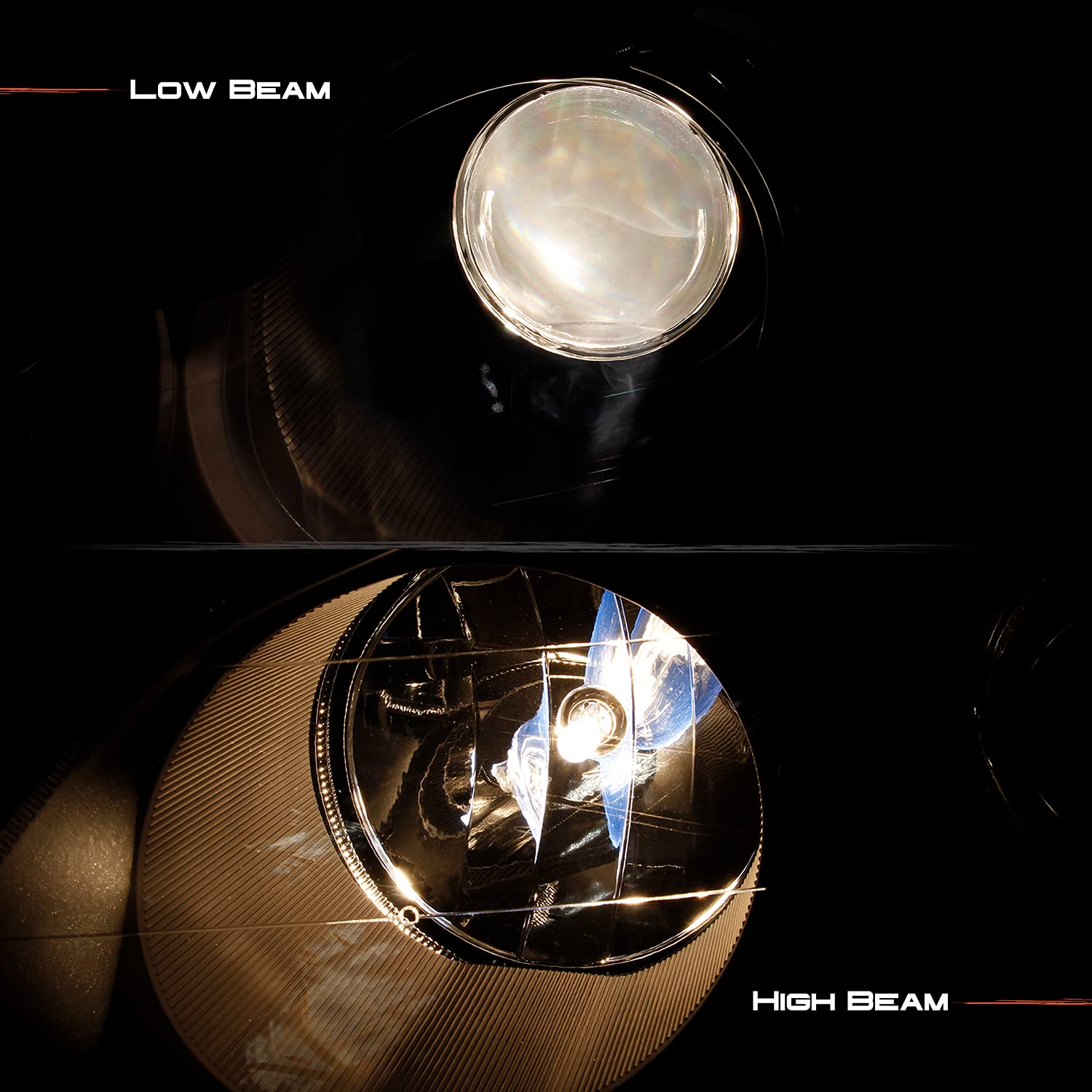 AKKON Black Housing Projector Headlights - Compatible with 2008-2017 Kenworth T660 T170 T270 T370 T700 Trucks - OE Style Replacement - Perfect for Night Driving & Enhanced Visibility (Pair)