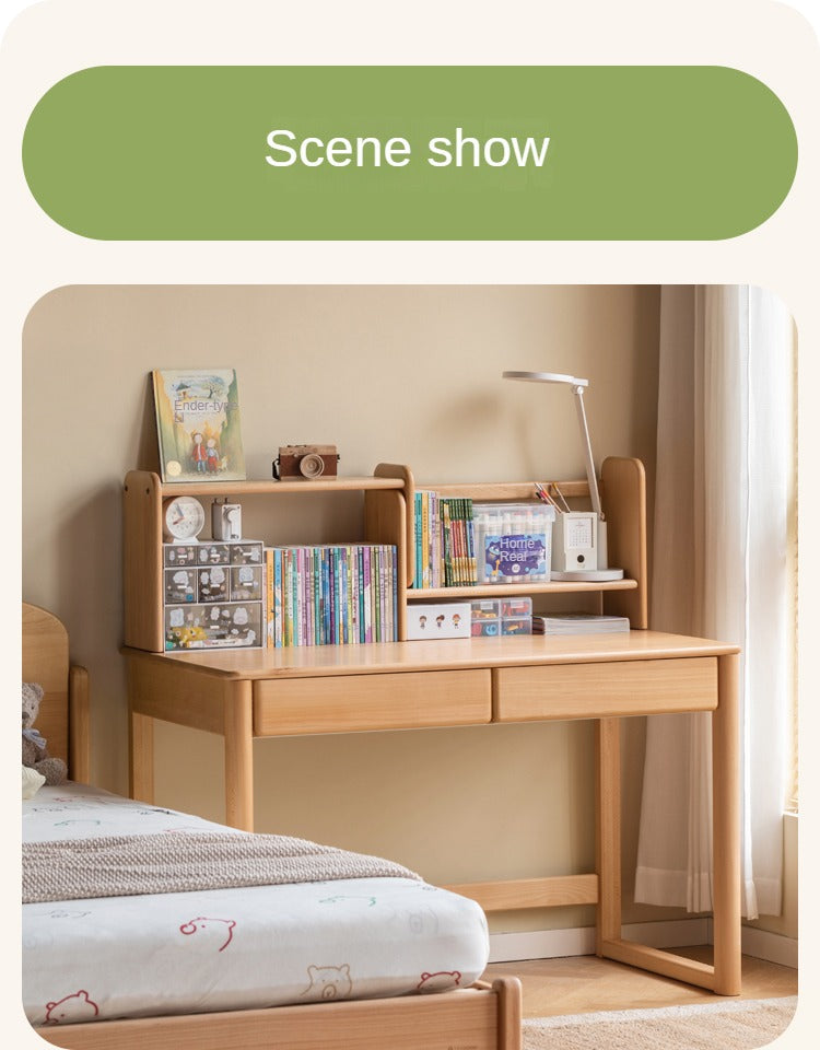 Solid Wood Kids Bookshelf - Beech, Oak, Poplar - Multi-Functional Storage Shelf for Bedroom, Playroom & Nursery Organization
